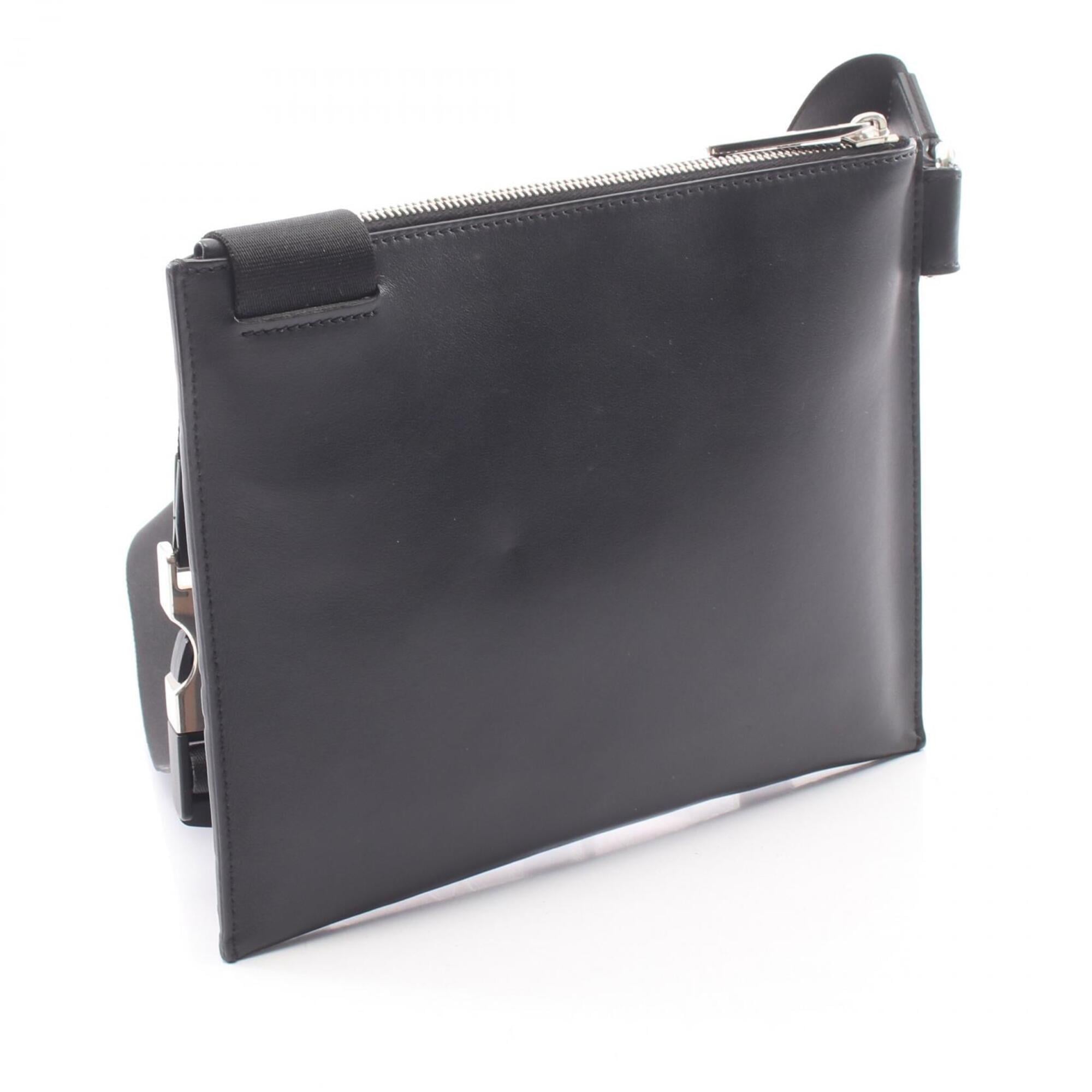 Fendi Black Brown Leather Coated Canvas Handbag Shoulder Bag (Pre-Owned)
