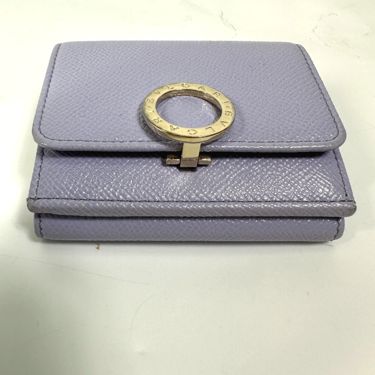 Bvlgari Purple Leather Wallet (Tri-Fold) (Pre-Owned)