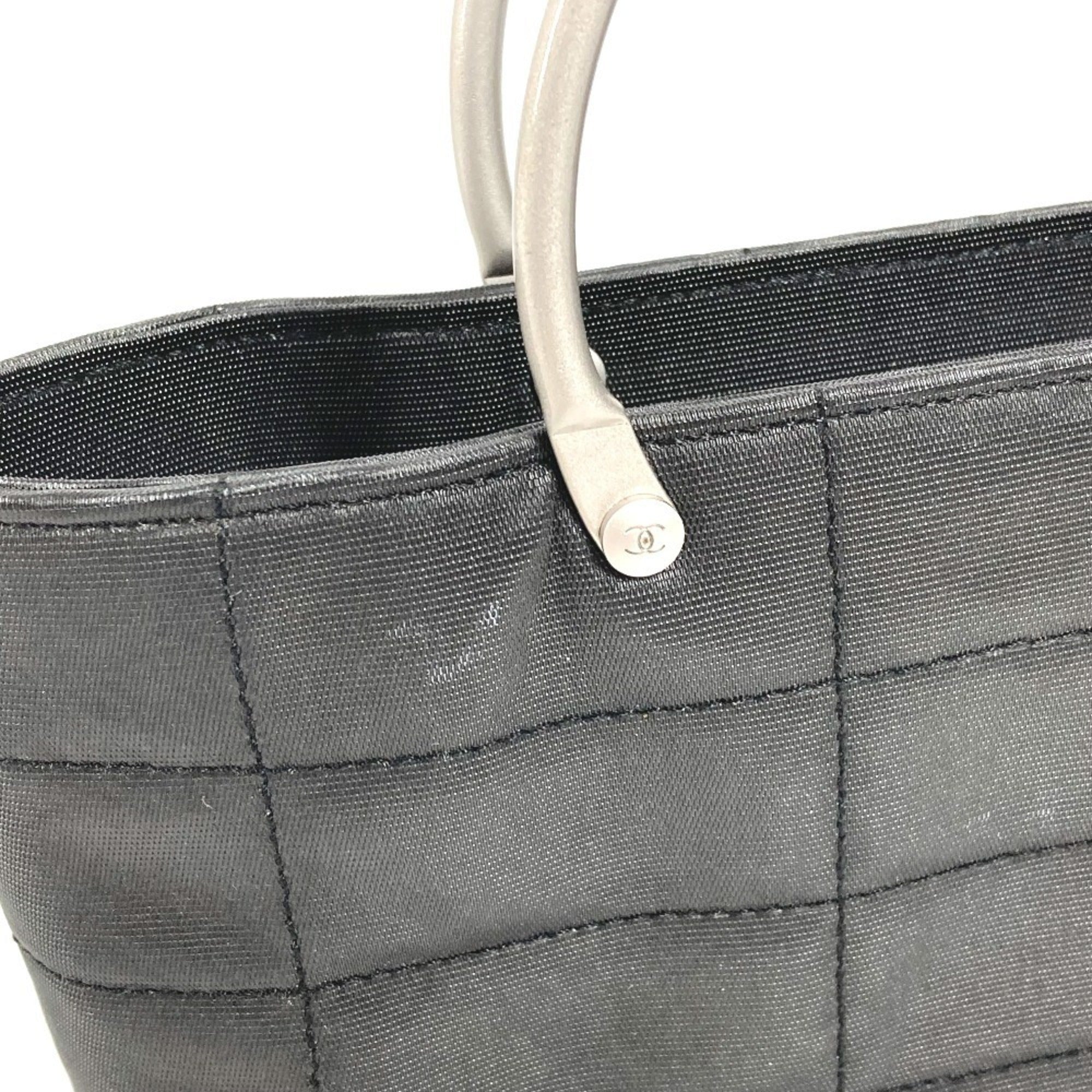 Chanel Chocolate Bar Gray Nylon Handbag Tote Bag (Pre-Owned)