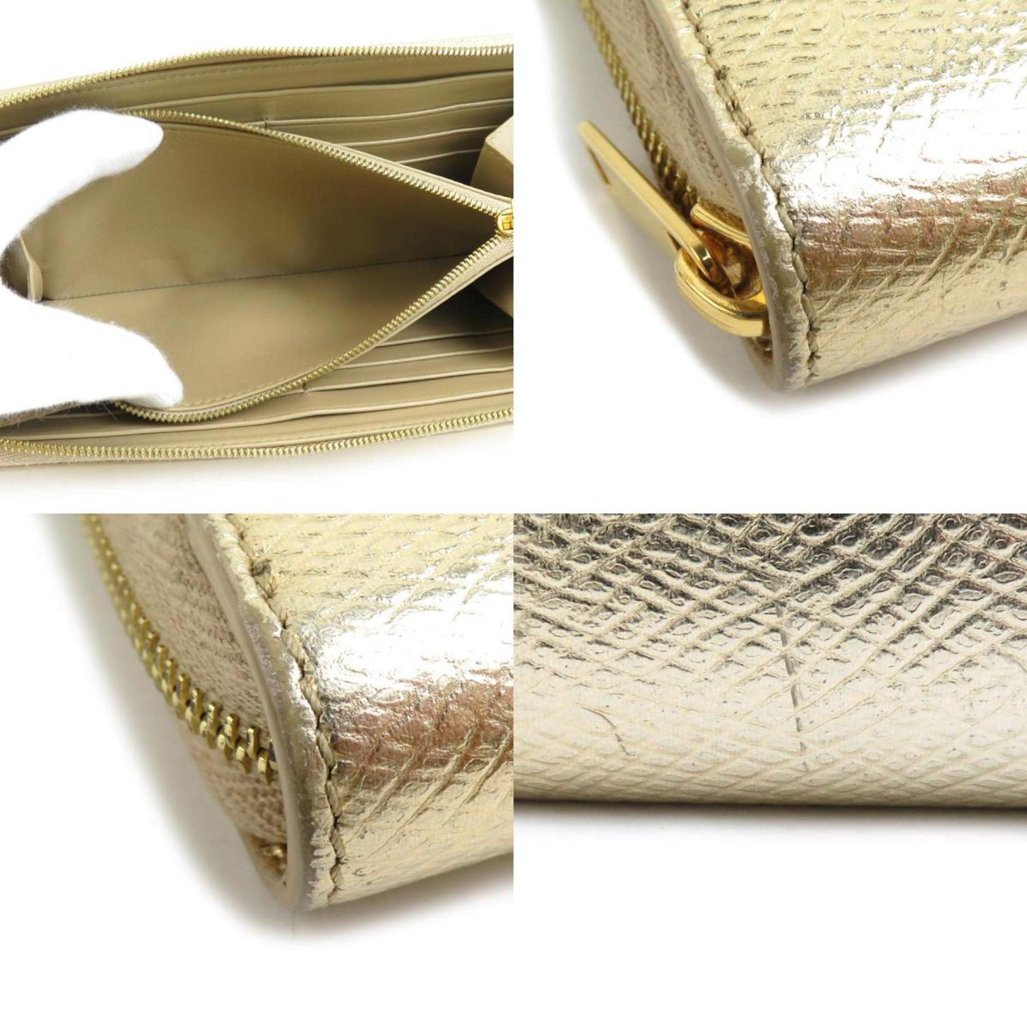 Celine Gold Leather Long Wallet (Bi-Fold) (Pre-Owned)