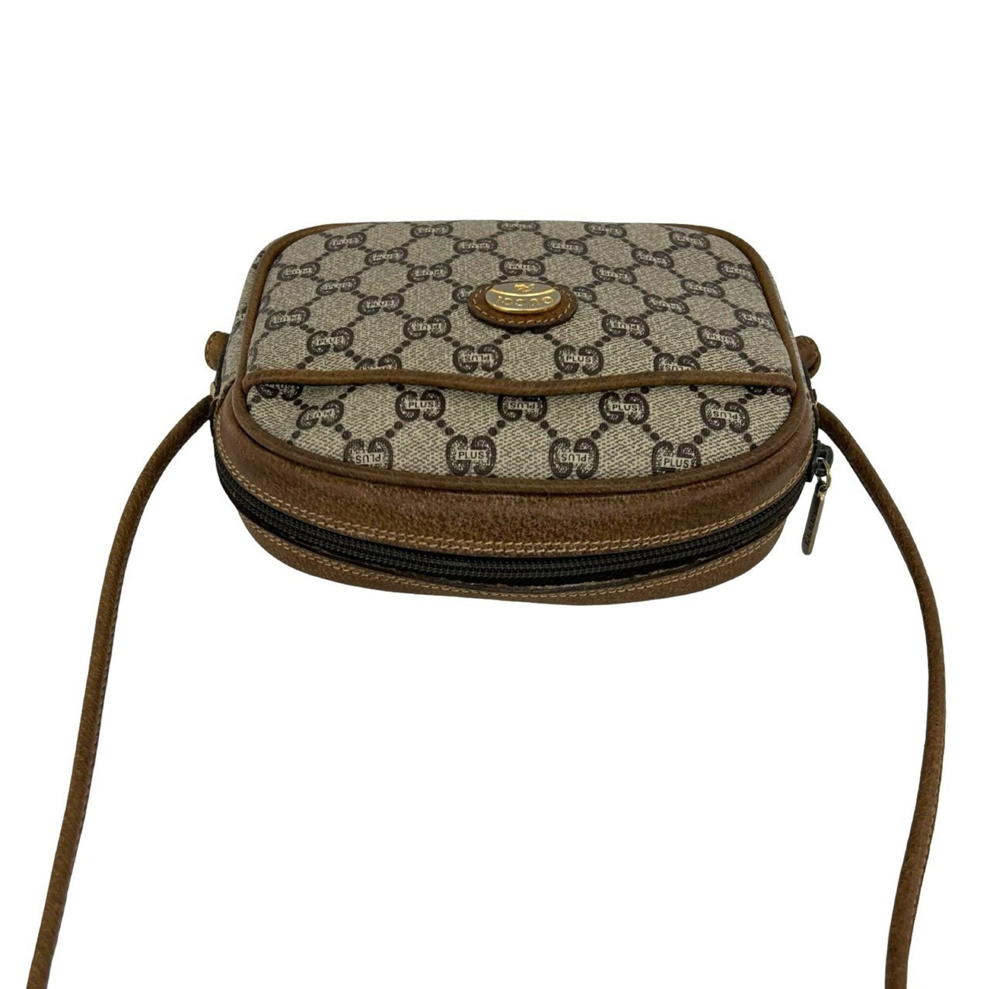 Gucci Brown Leather Pvc Pochette Shoulder Bag (Pre-Owned)