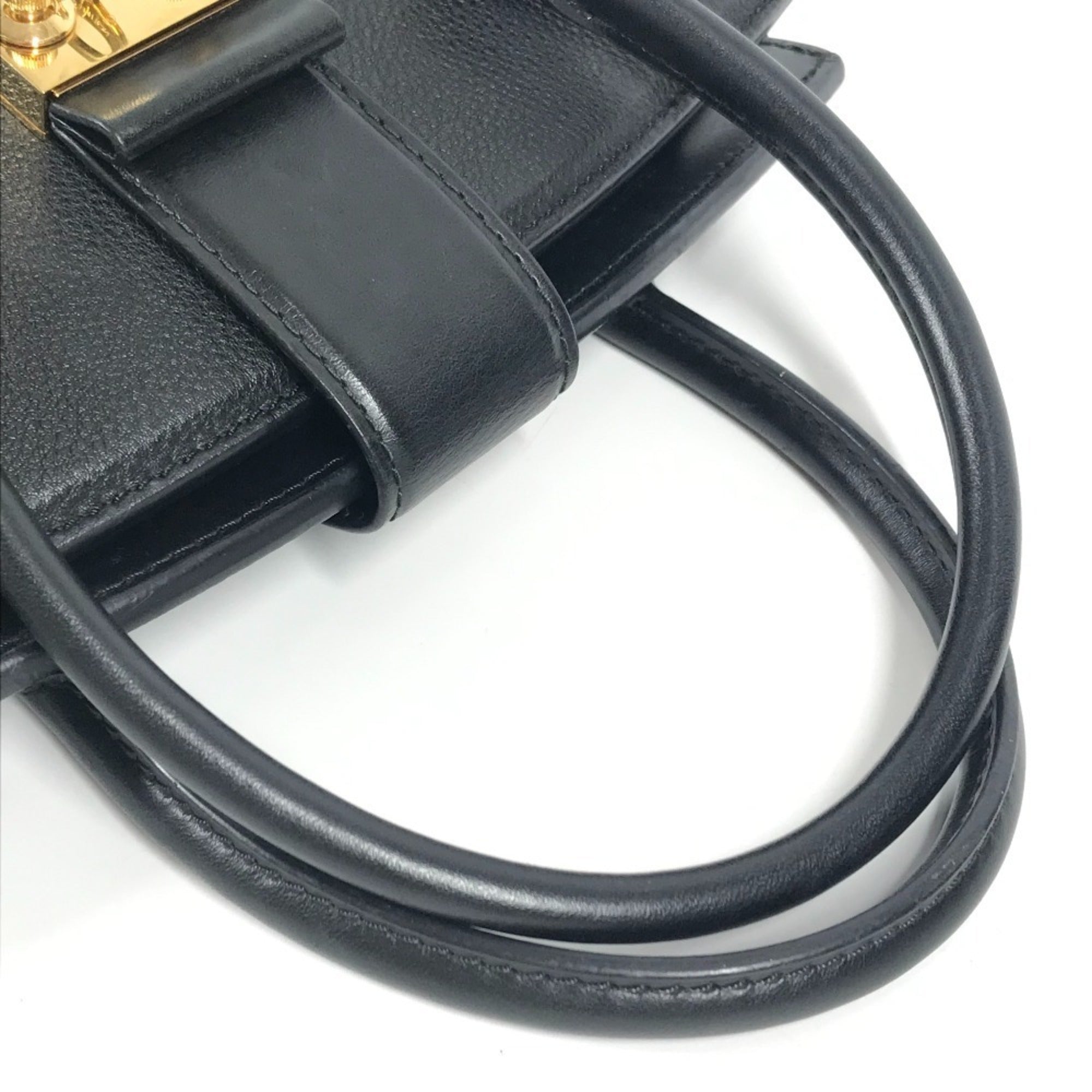 Louis Vuitton Black Noir Leather Handbag Tote Bag (Pre-Owned)
