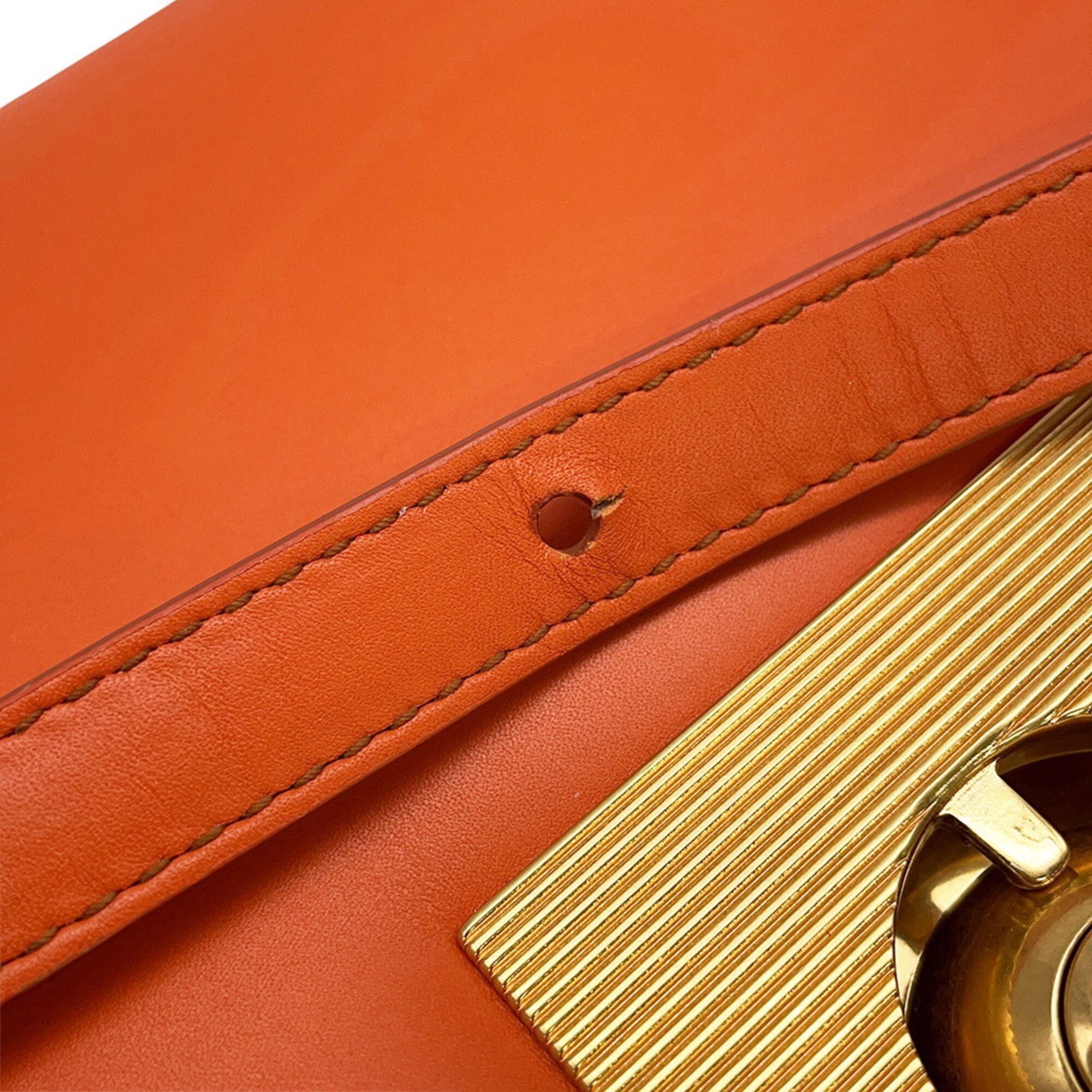 Bottega Veneta Orange Leather Shoulder Bag (Pre-Owned)