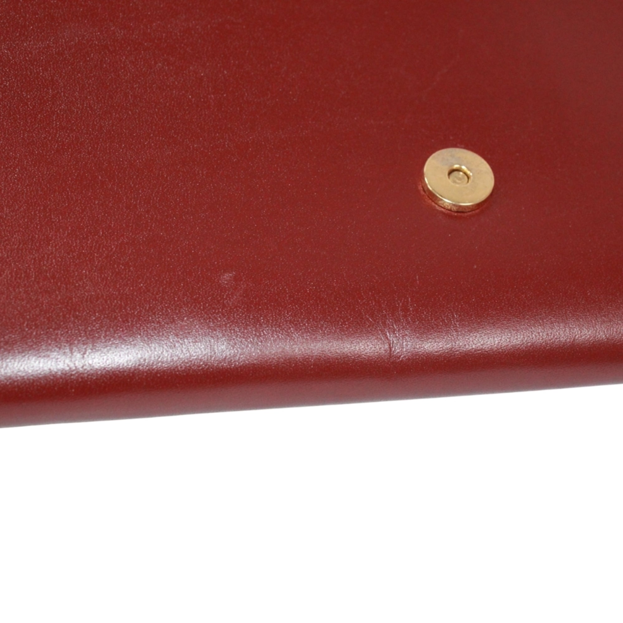 Cartier Bordeaux Leather Clutch Bag (Pre-Owned)