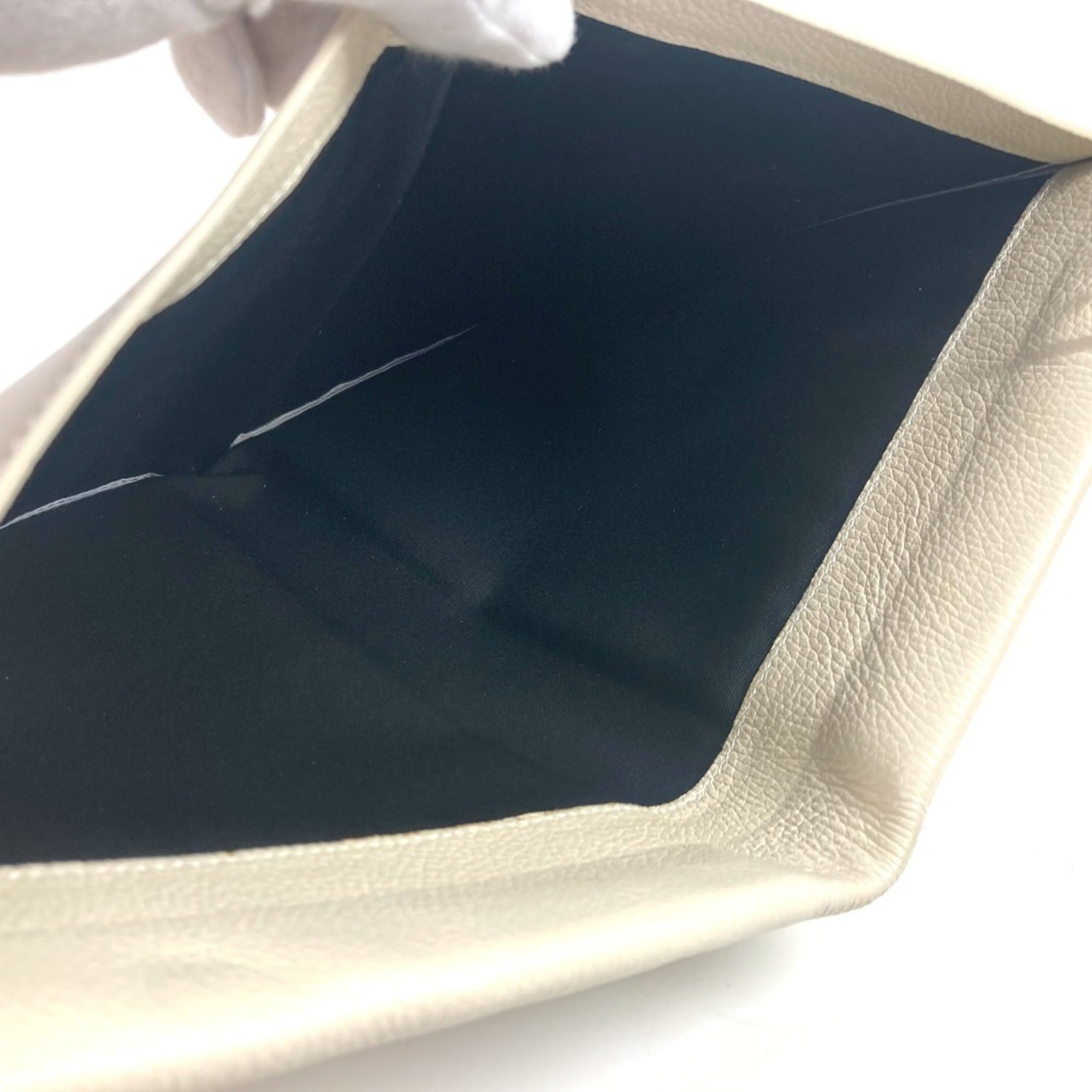 Bvlgari Black White Leather Clutch Bag Pouch (Pre-Owned)
