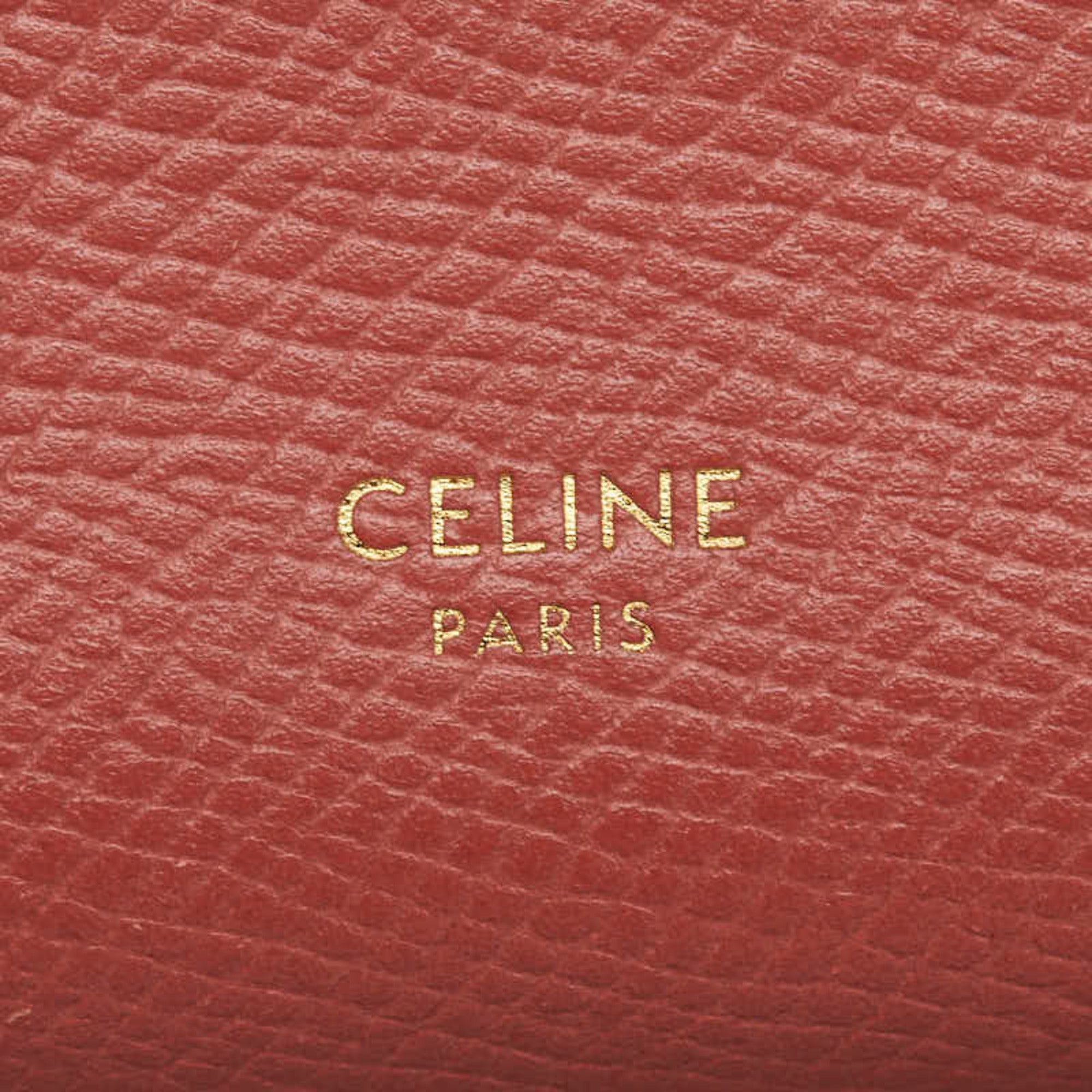 Celine Gray Pink Leather Long Wallet (Bi-Fold) (Pre-Owned)