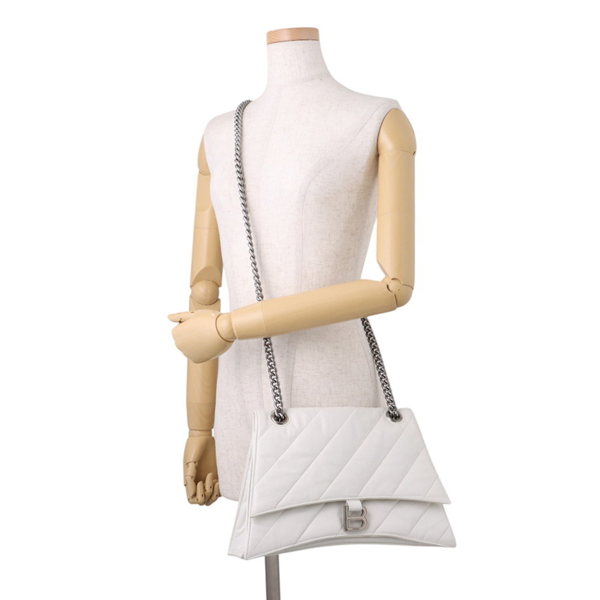 Balenciaga White Leather Handbag Shoulder Bag (Pre-Owned)