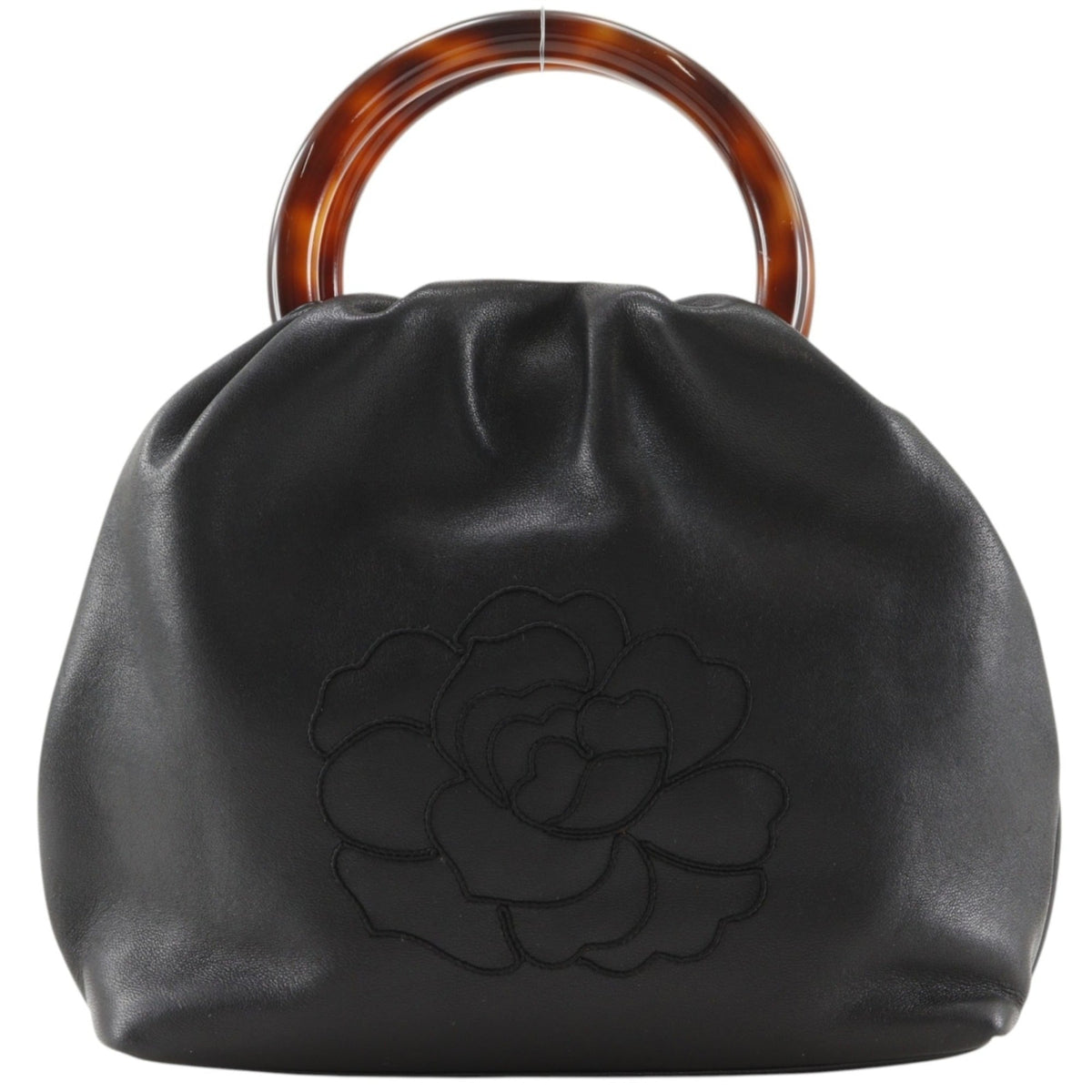 Chanel Black Brown Leather Handbag (Pre-Owned)