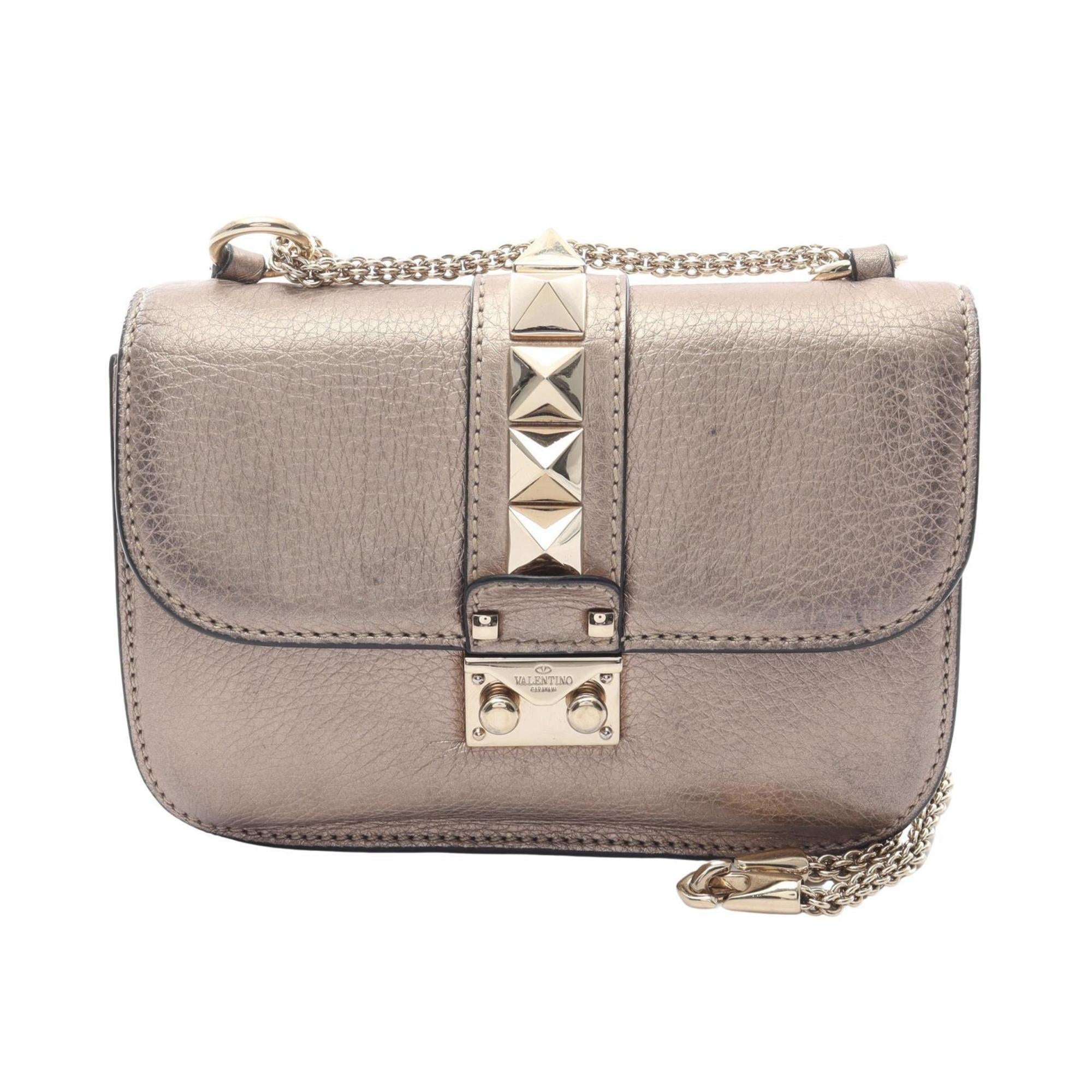 Valentino Gold Leather Shoulder Bag (Pre-Owned)