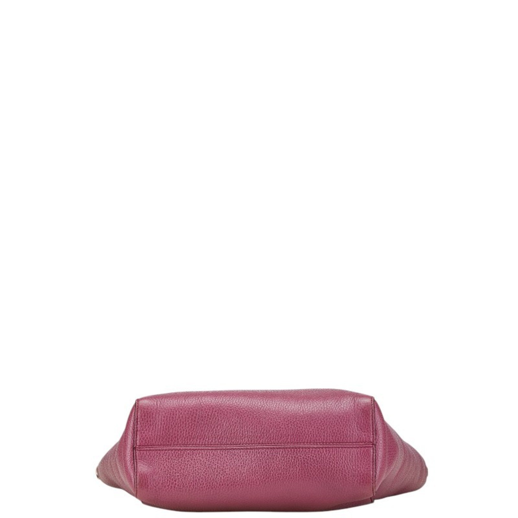 Gucci Purple Leather Handbag Shoulder Bag (Pre-Owned)