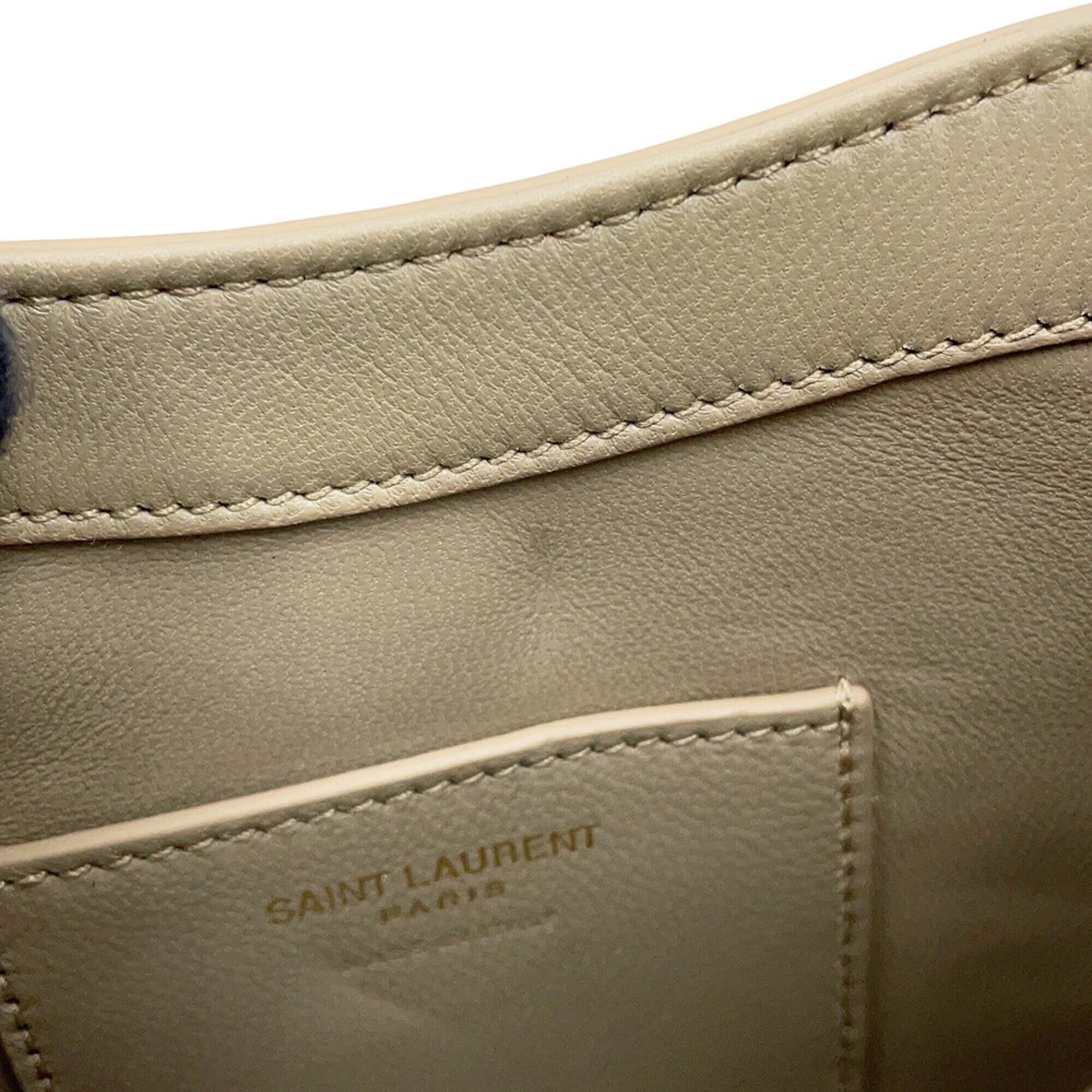 Yves Saint Laurent Beige Suede Handbag Shoulder Bag (Pre-Owned)