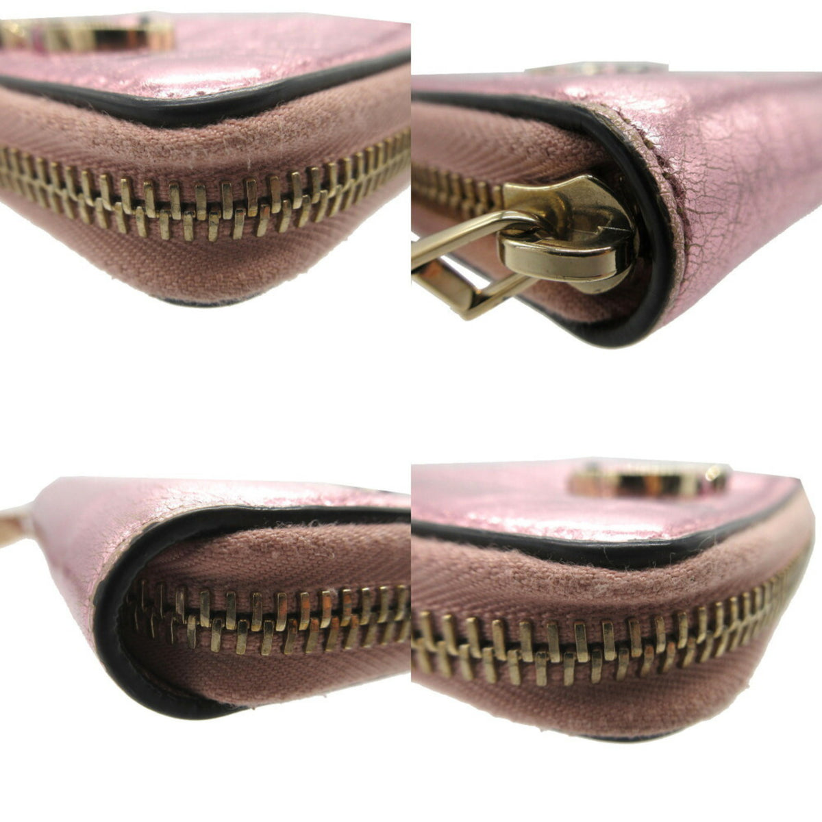 Valentino Metallic Pink Leather Wallet (Bi-Fold) (Pre-Owned)
