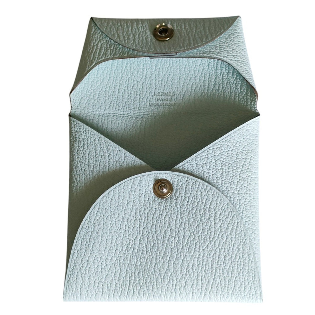 Hermes Bastia Light Blue Leather Chevre Leather Coin Purse/Coin Case (Pre-Owned)