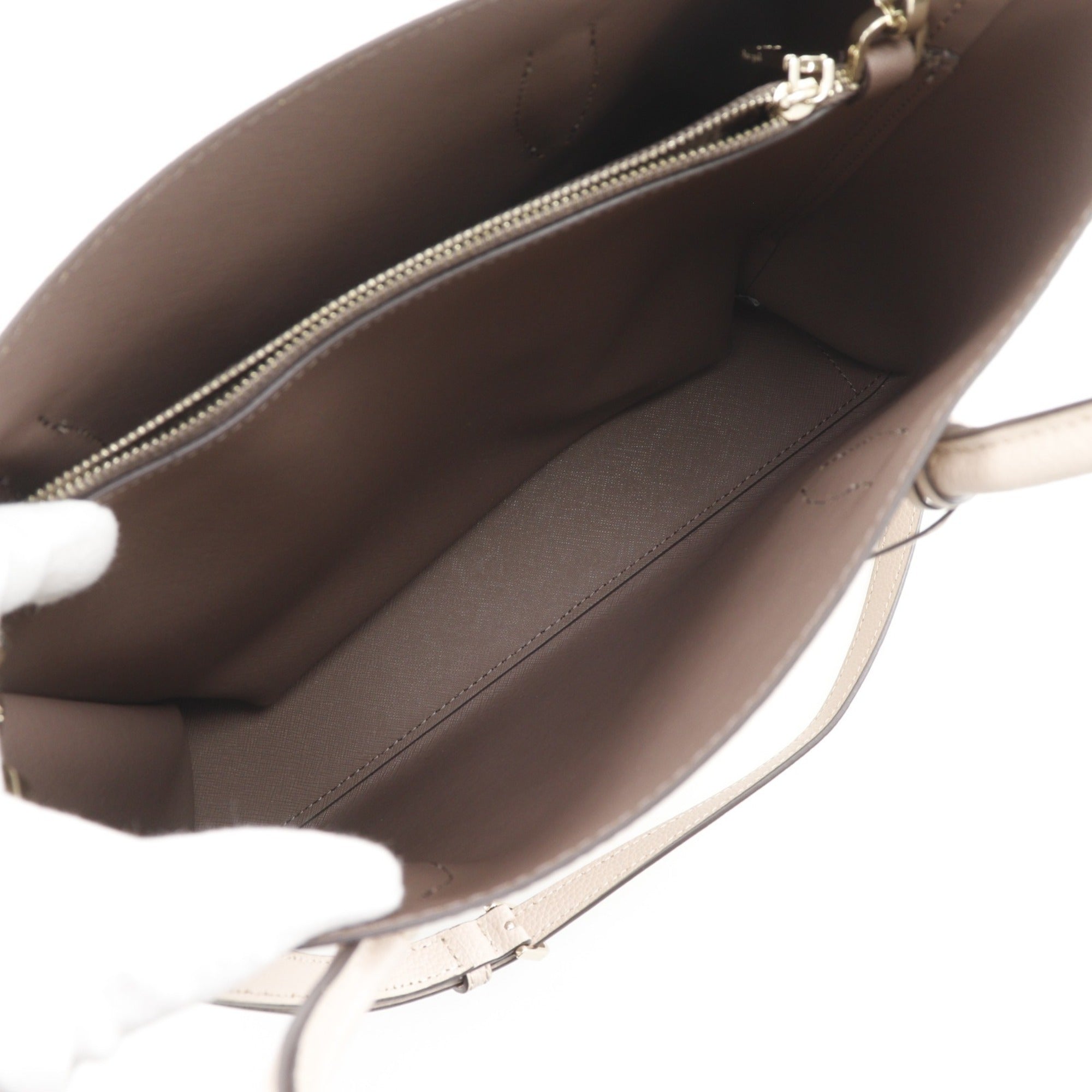 Kate Spade Beige Leather Tote Bag (Pre-Owned)