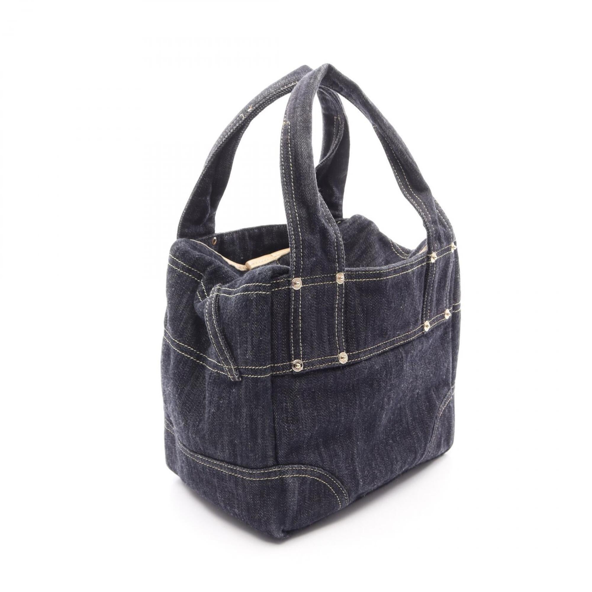 Chanel Navy Denim Leather Handbag (Pre-Owned)