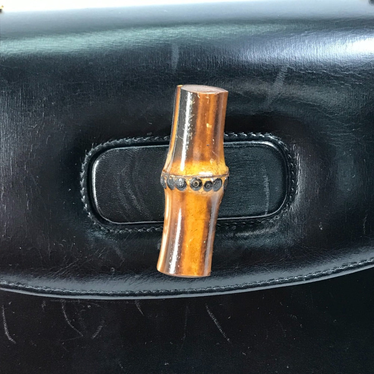 Gucci Black Leather Handbag (Pre-Owned)
