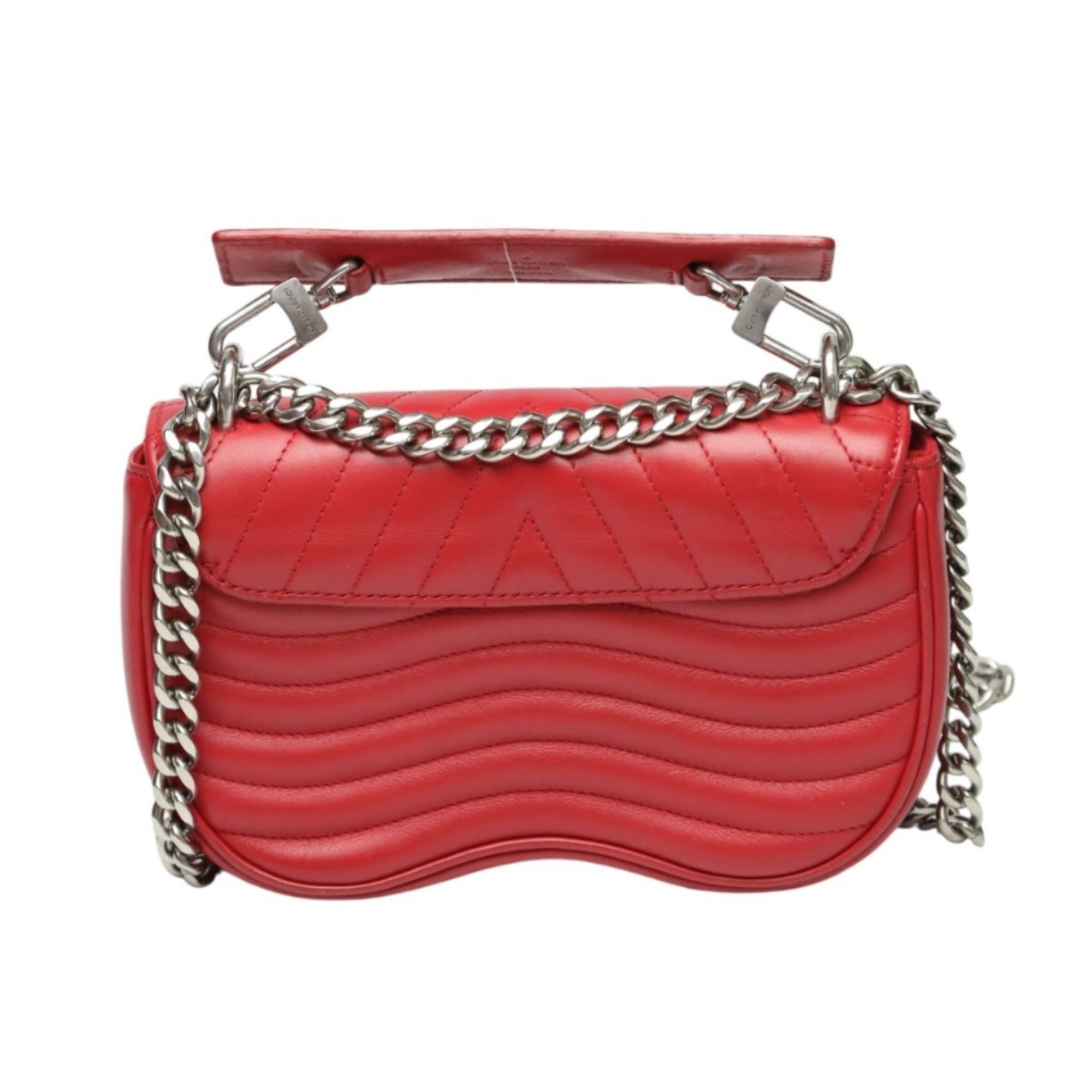 Louis Vuitton Red Color Leather Shoulder Bag (Pre-Owned)