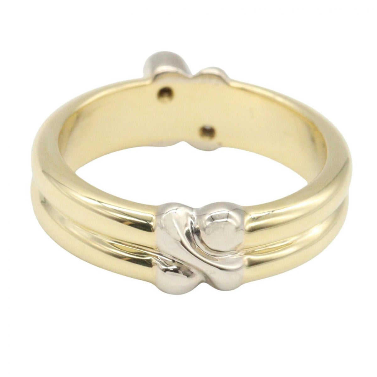 Tiffany Gold Silver Clear Yellow Gold (18K) White Gold (18K) Band Ring (Pre-Owned)