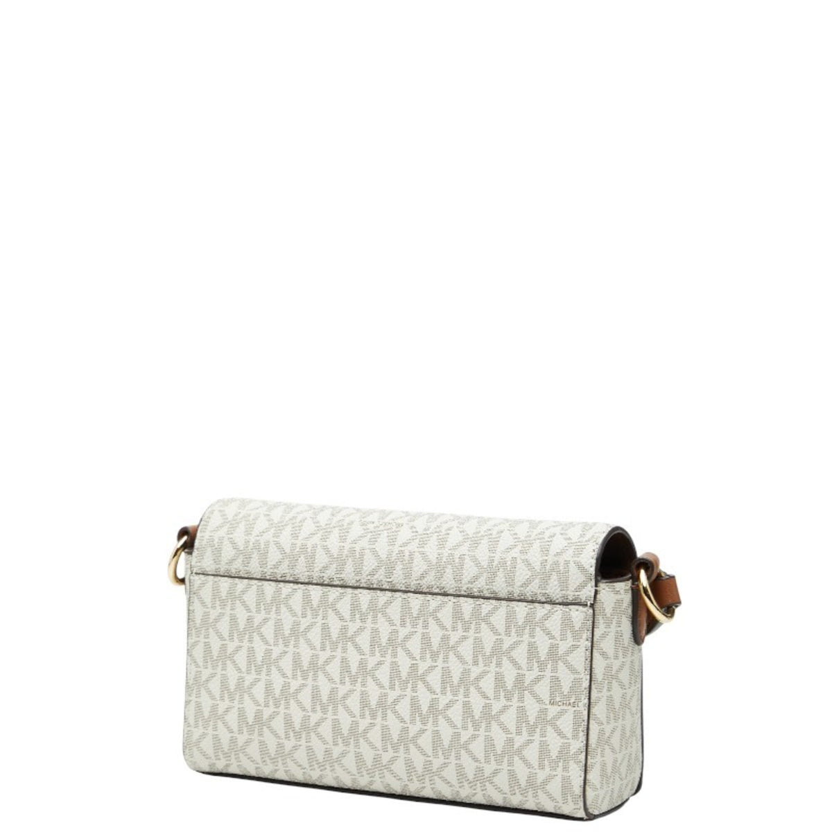 Michael Kors Beige Brown White Pvc Leather Pouch Shoulder Bag (Pre-Owned)