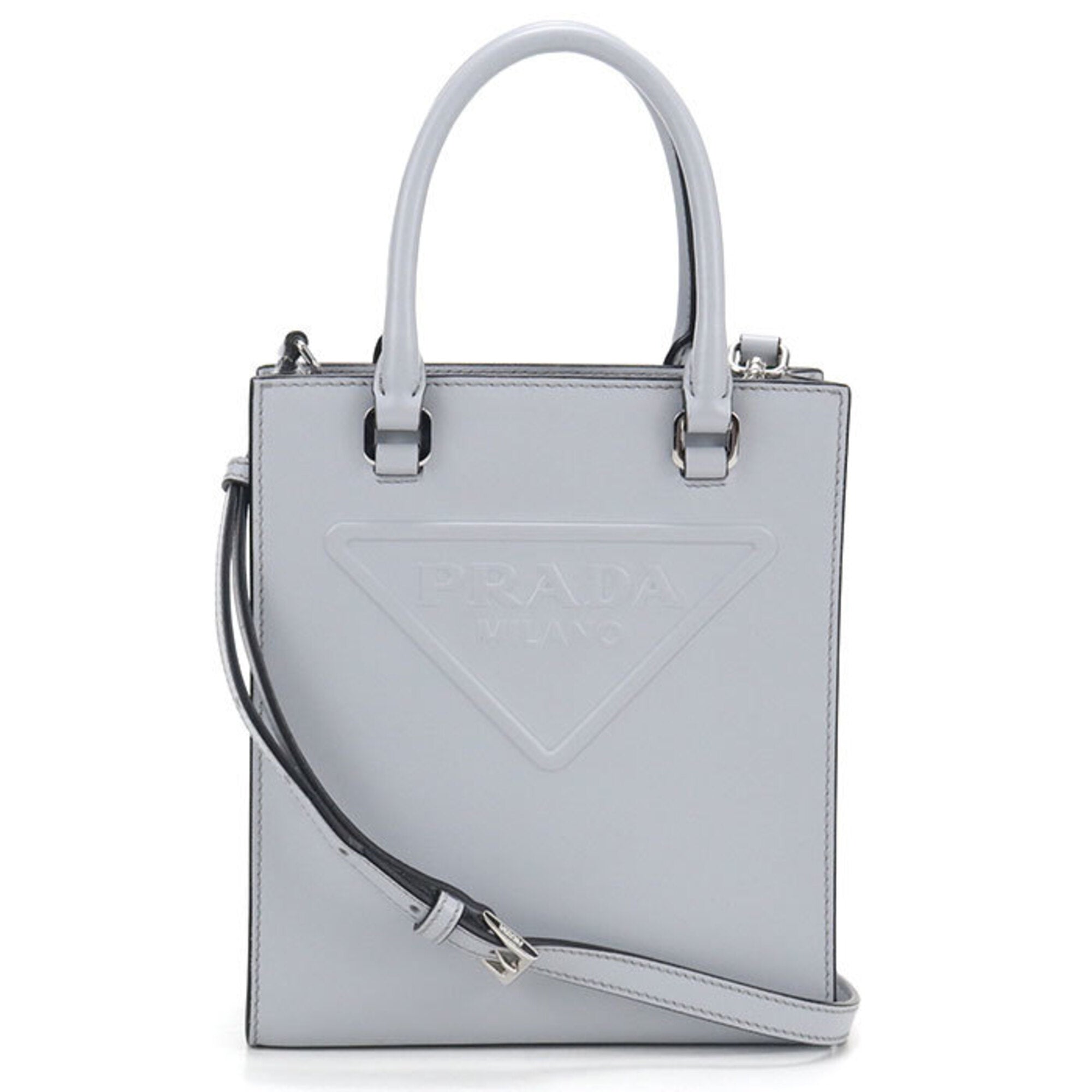 Prada Blue Leather Tote Bag (Pre-Owned)
