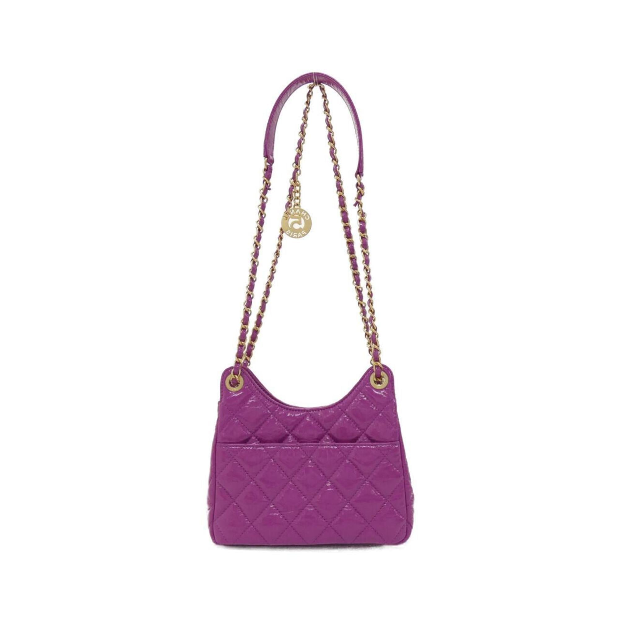 Chanel Purple Leather Shoulder Bag (Pre-Owned)