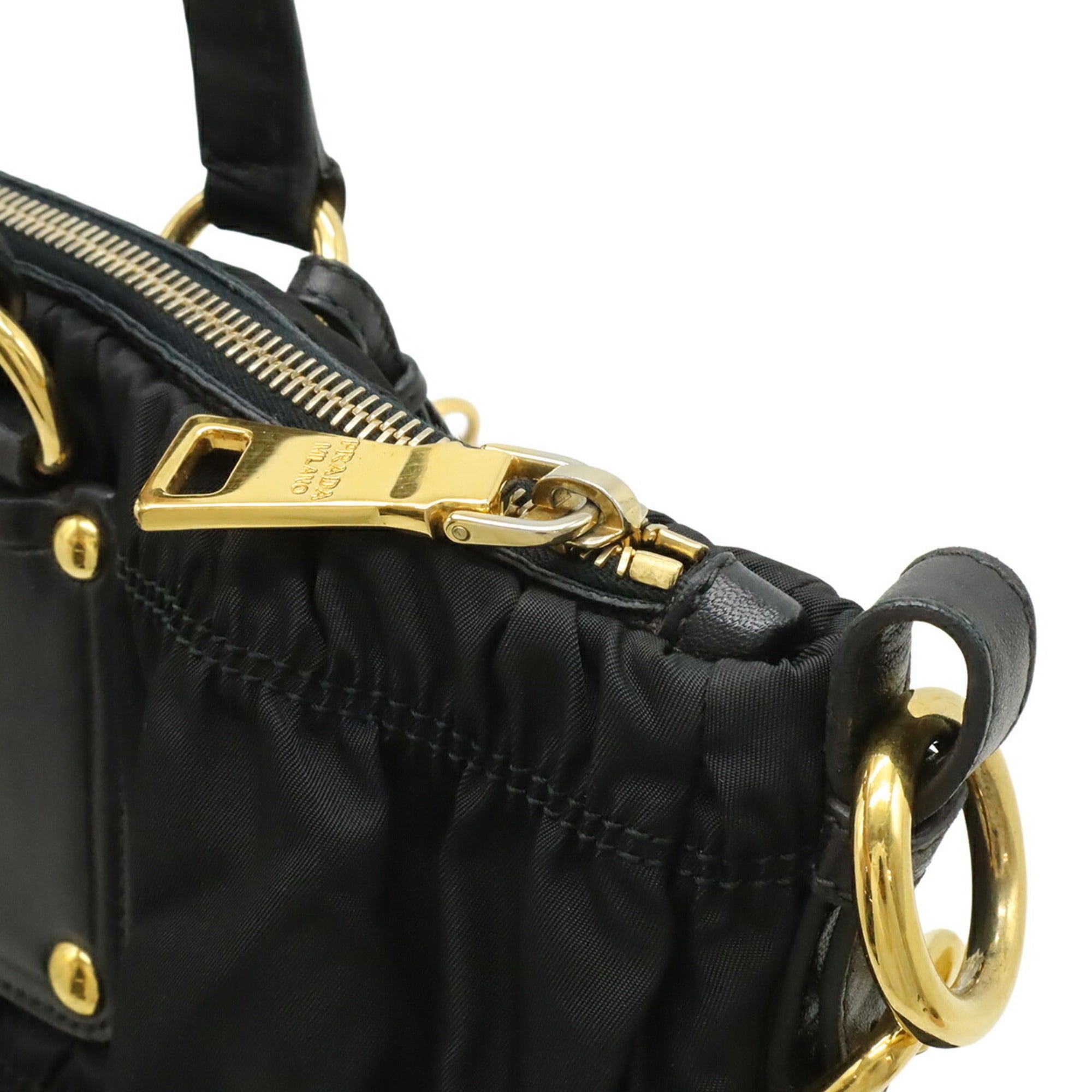 Prada Black Nero Tessuto Handbag Shoulder Bag Tote Bag (Pre-Owned)