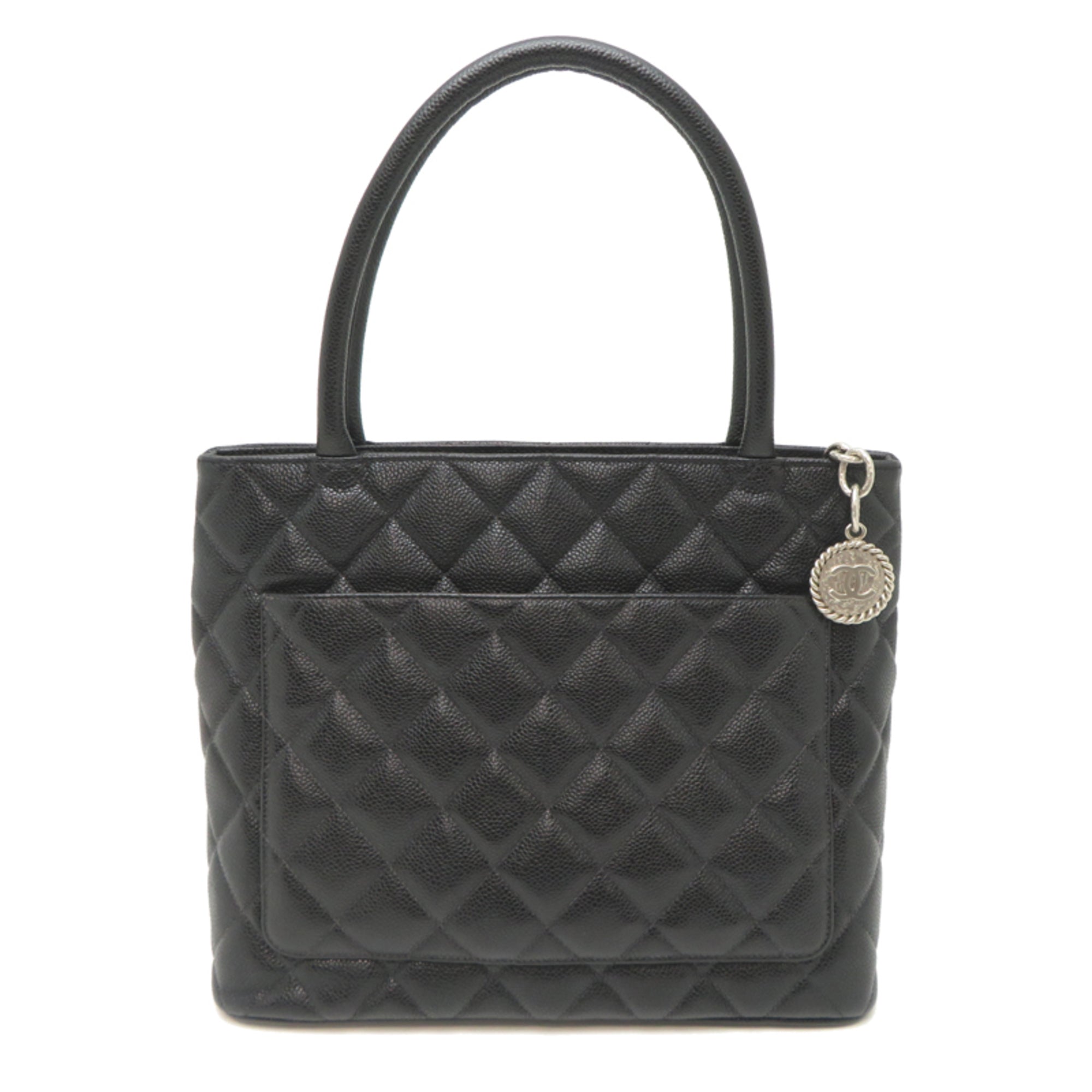 Chanel Black Grained Calfskin Tote Bag (Pre-Owned)