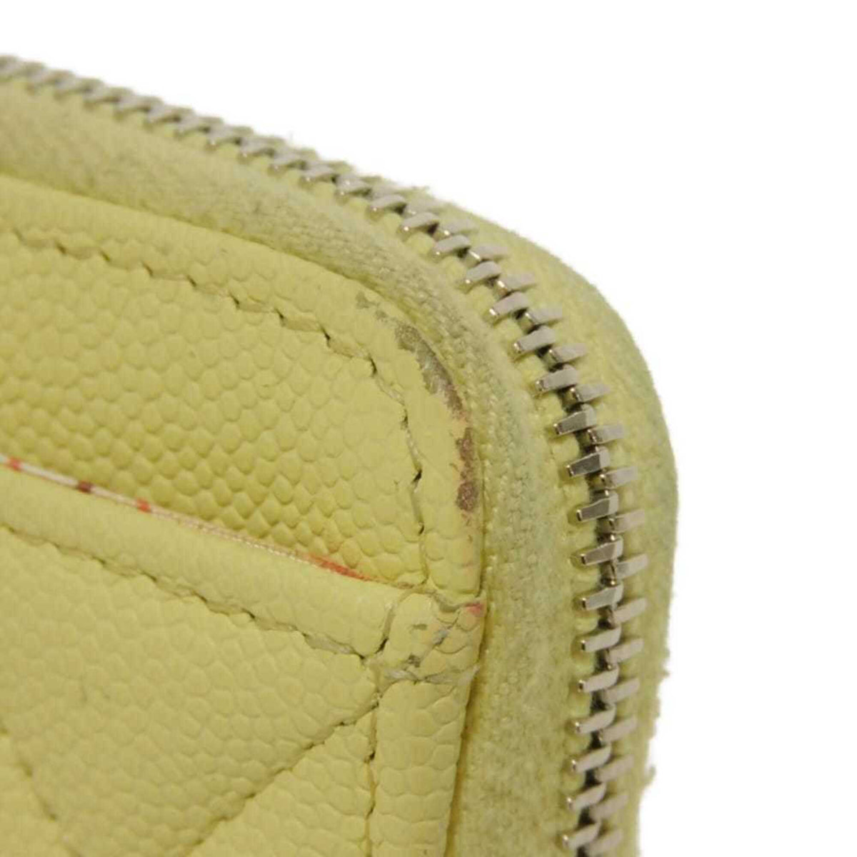 Chanel Yellow Grained Calfskin Coin Purse/Coin Case (Pre-Owned)