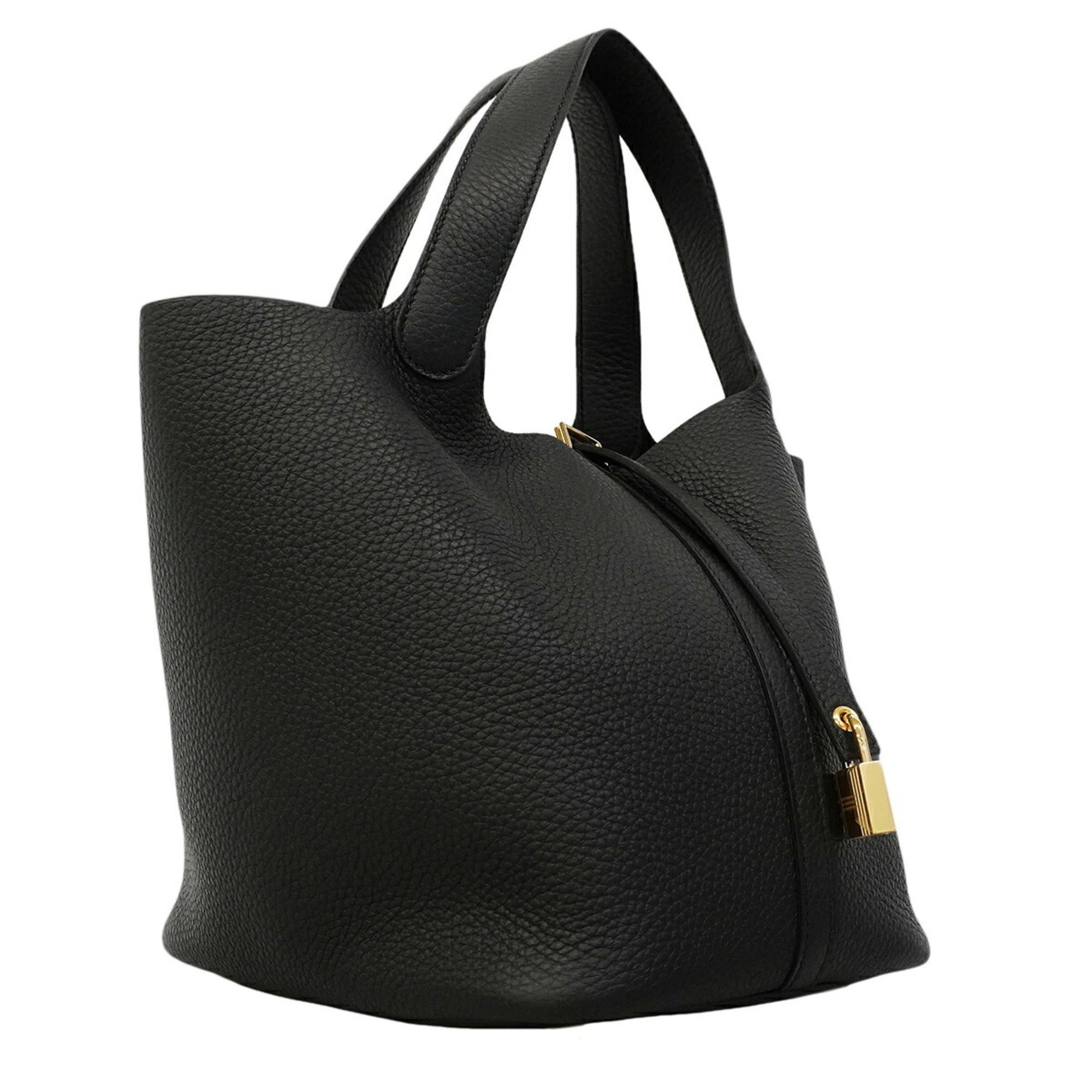 Hermes Black Taurillon Clemence Leather Handbag (Pre-Owned)