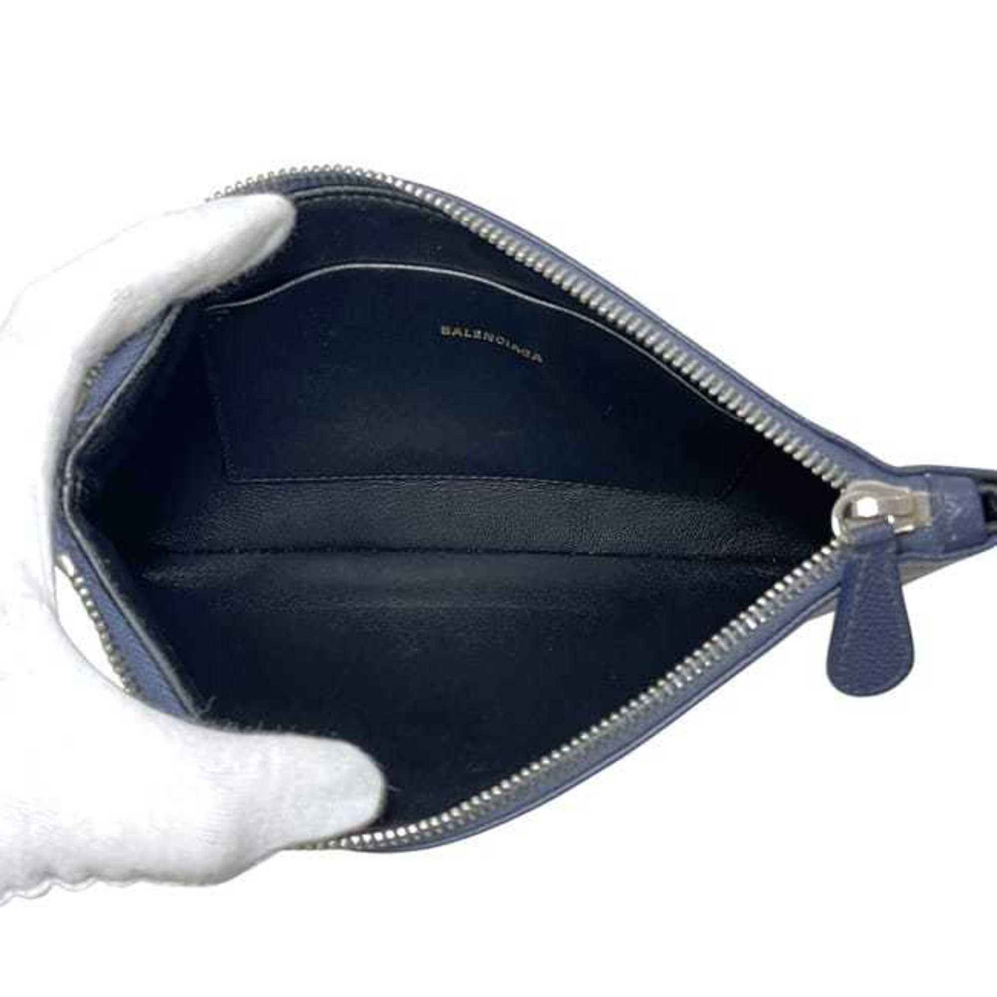 Balenciaga Navy Leather Clutch Bag Pouch (Pre-Owned)