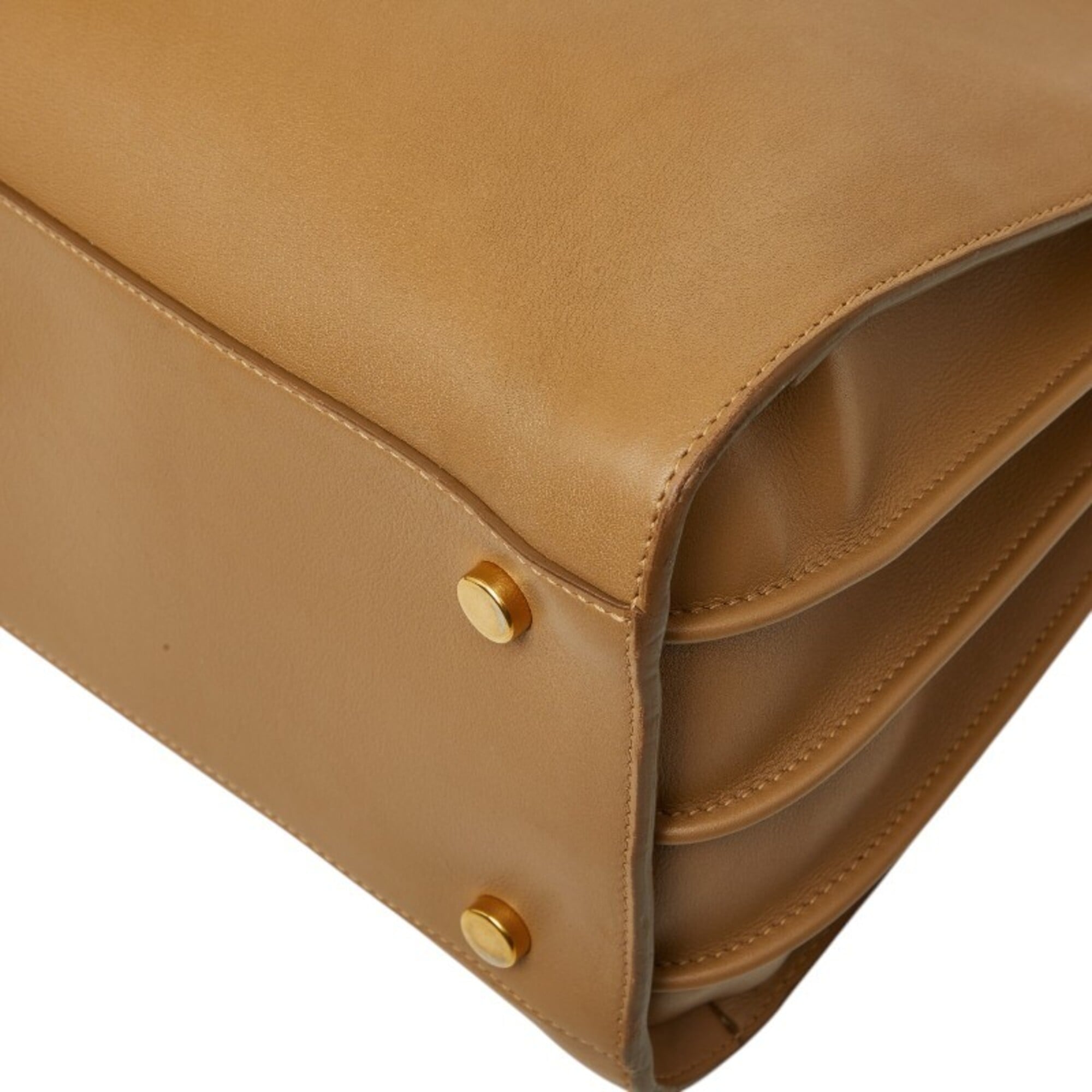 Saint Laurent Brown Leather Handbag Shoulder Bag (Pre-Owned)