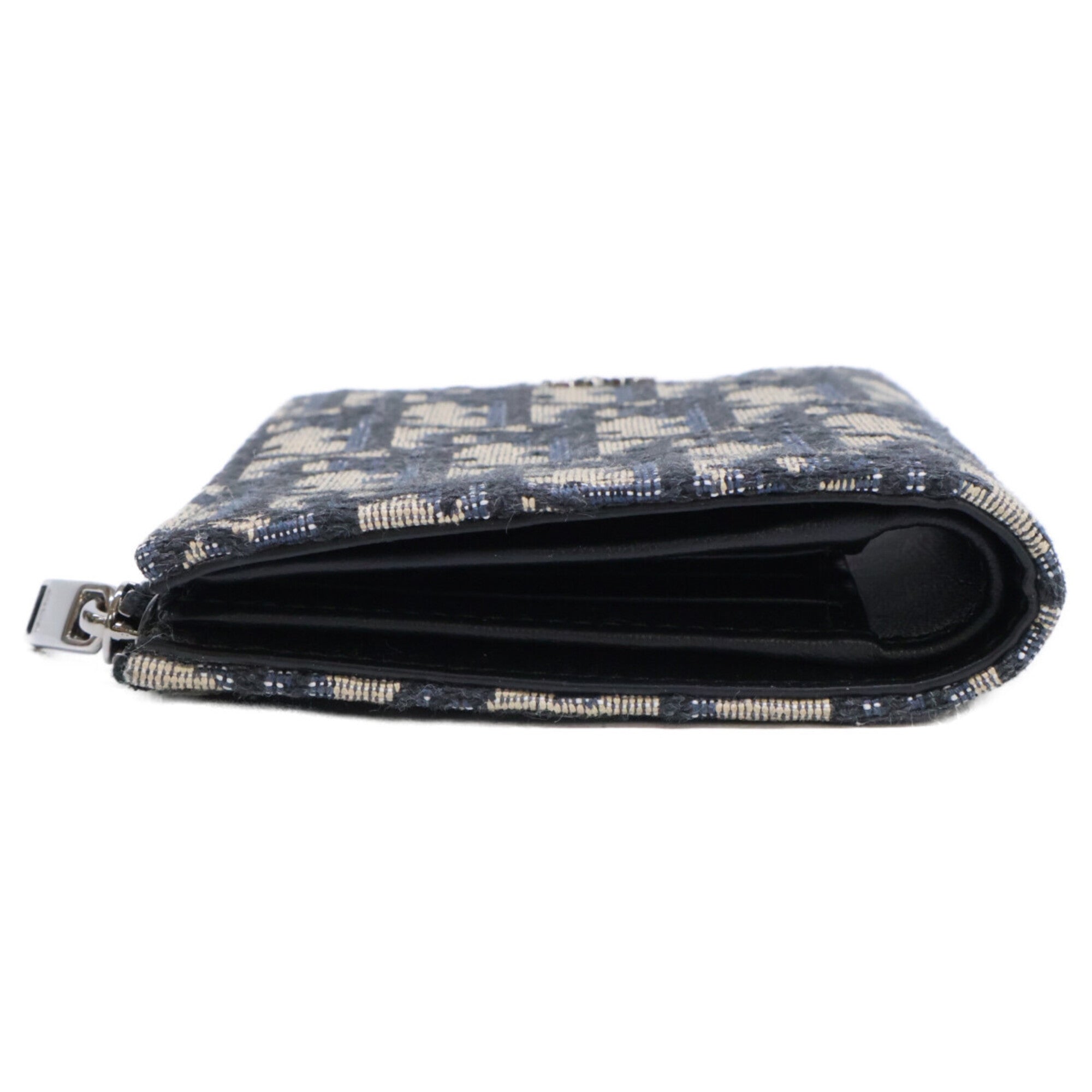 Christian Dior Navy Jacquard Wallet (Bi-Fold) (Pre-Owned)