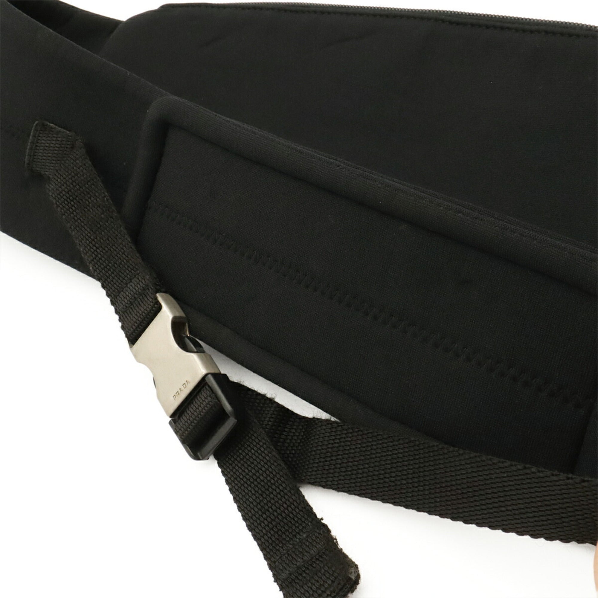 Prada Black Nero Mesh Neoprene Fanny Pack Sling Bag (Pre-Owned)