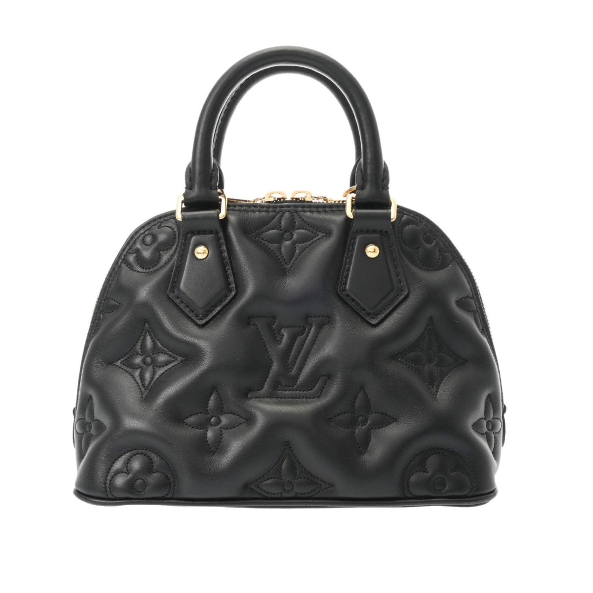 Louis Vuitton Black Leather Handbag (Pre-Owned)