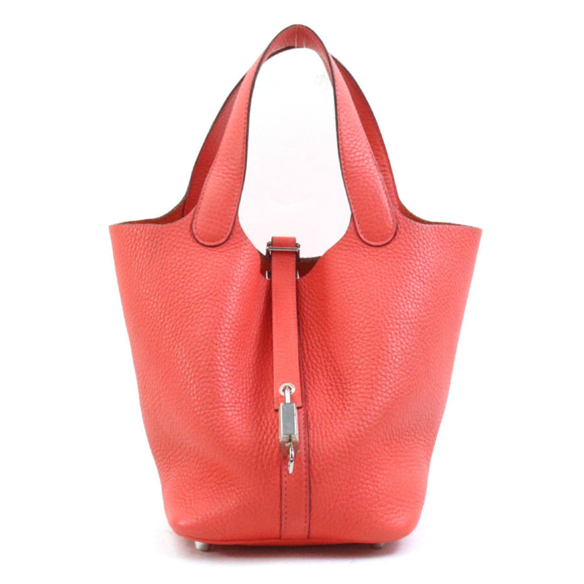 Hermes Silver Taurillon Clemence Leather Handbag (Pre-Owned)