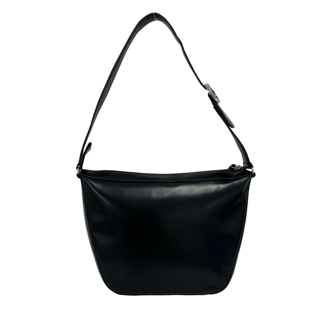 Burberry Beige Black Leather Canvas Shoulder Bag (Pre-Owned)