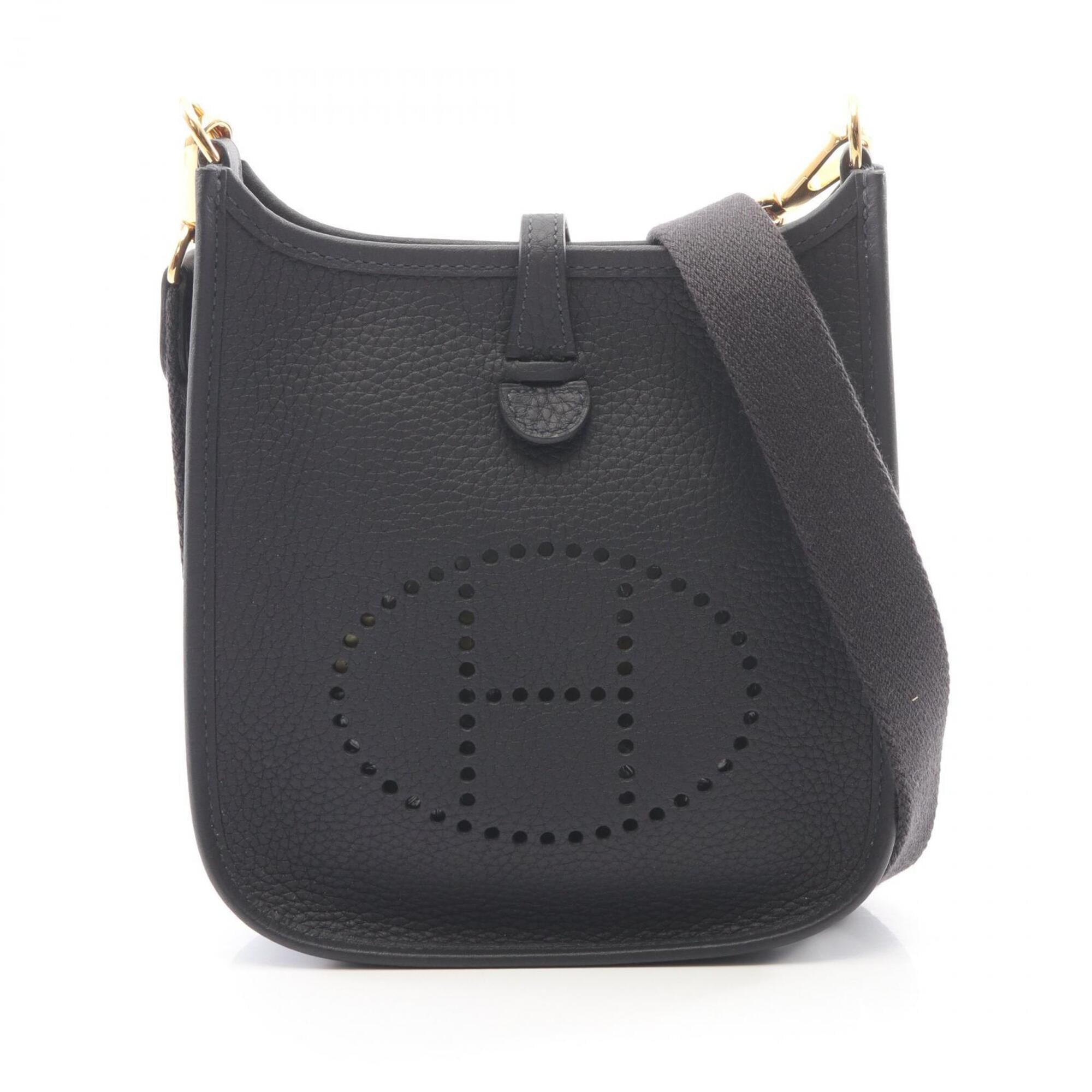 Hermes Navy Taurillon Clemence Leather Handbag Shoulder Bag (Pre-Owned)