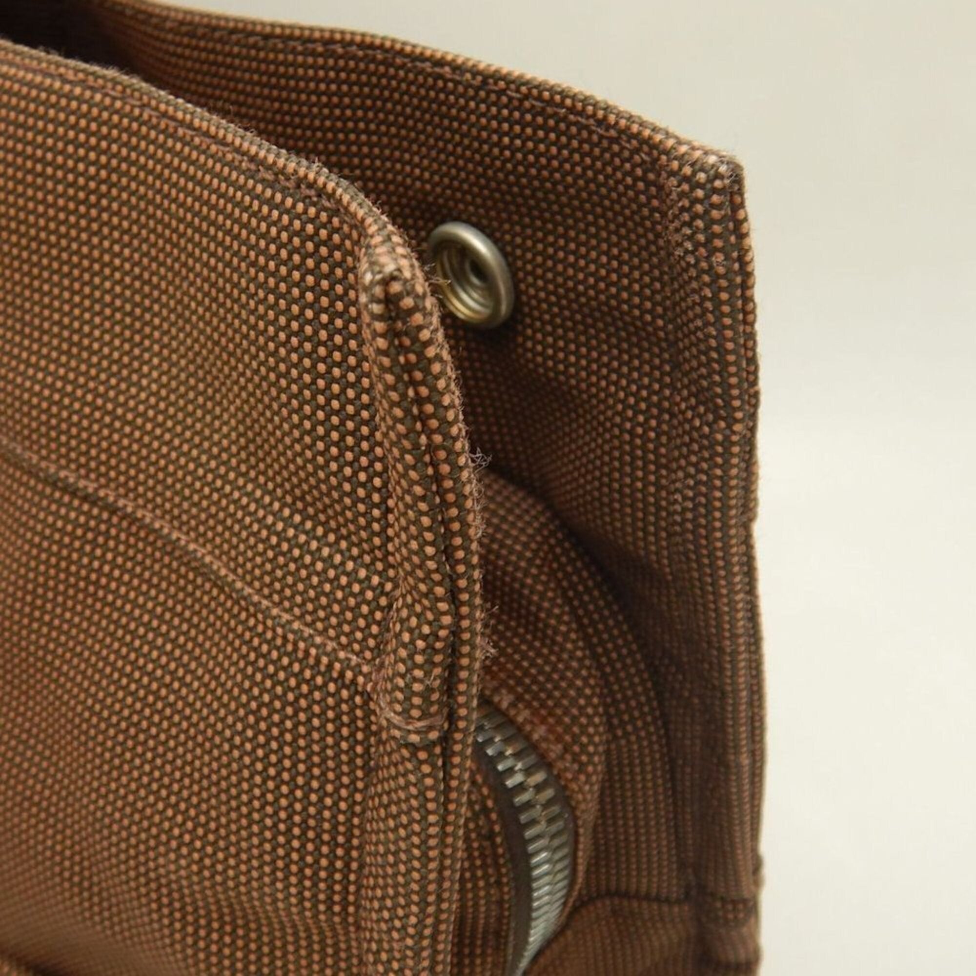 Hermes Brown Polyester Tote Bag (Pre-Owned)