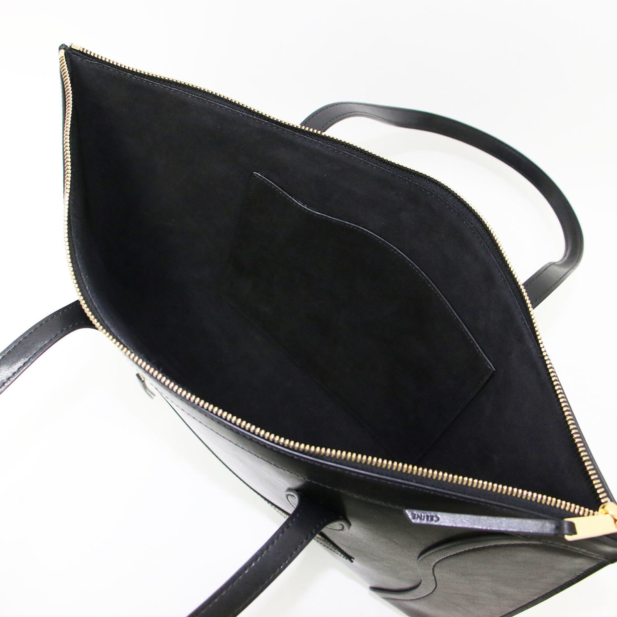 Celine Black Leather Handbag Tote Bag (Pre-Owned)