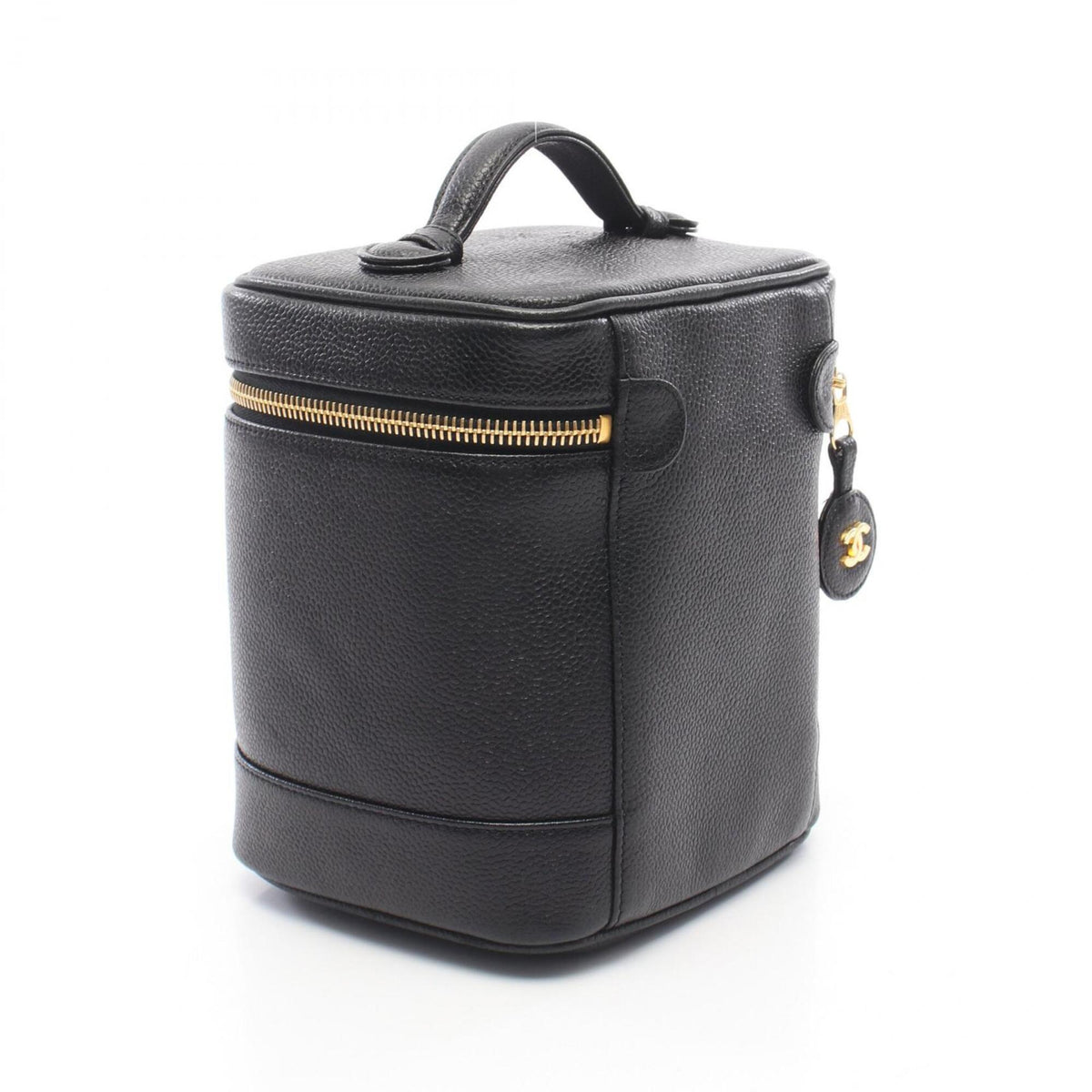 Chanel Black Grained Calfskin Handbag (Pre-Owned)