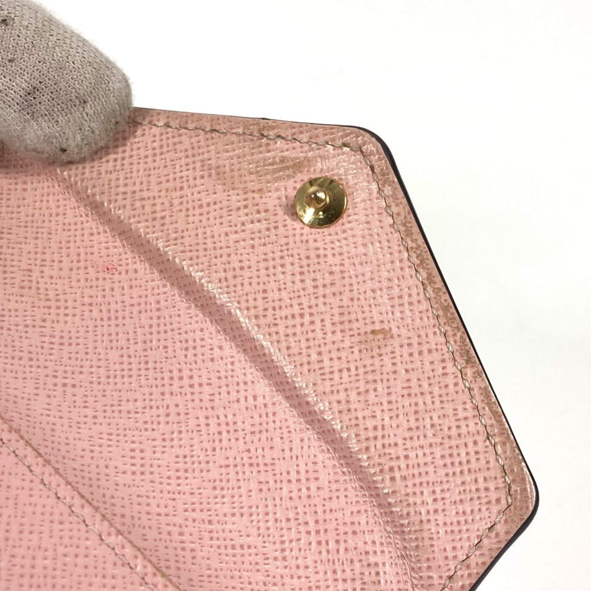 Louis Vuitton Brown Pink Monogram Wallet (Tri-Fold) (Pre-Owned)