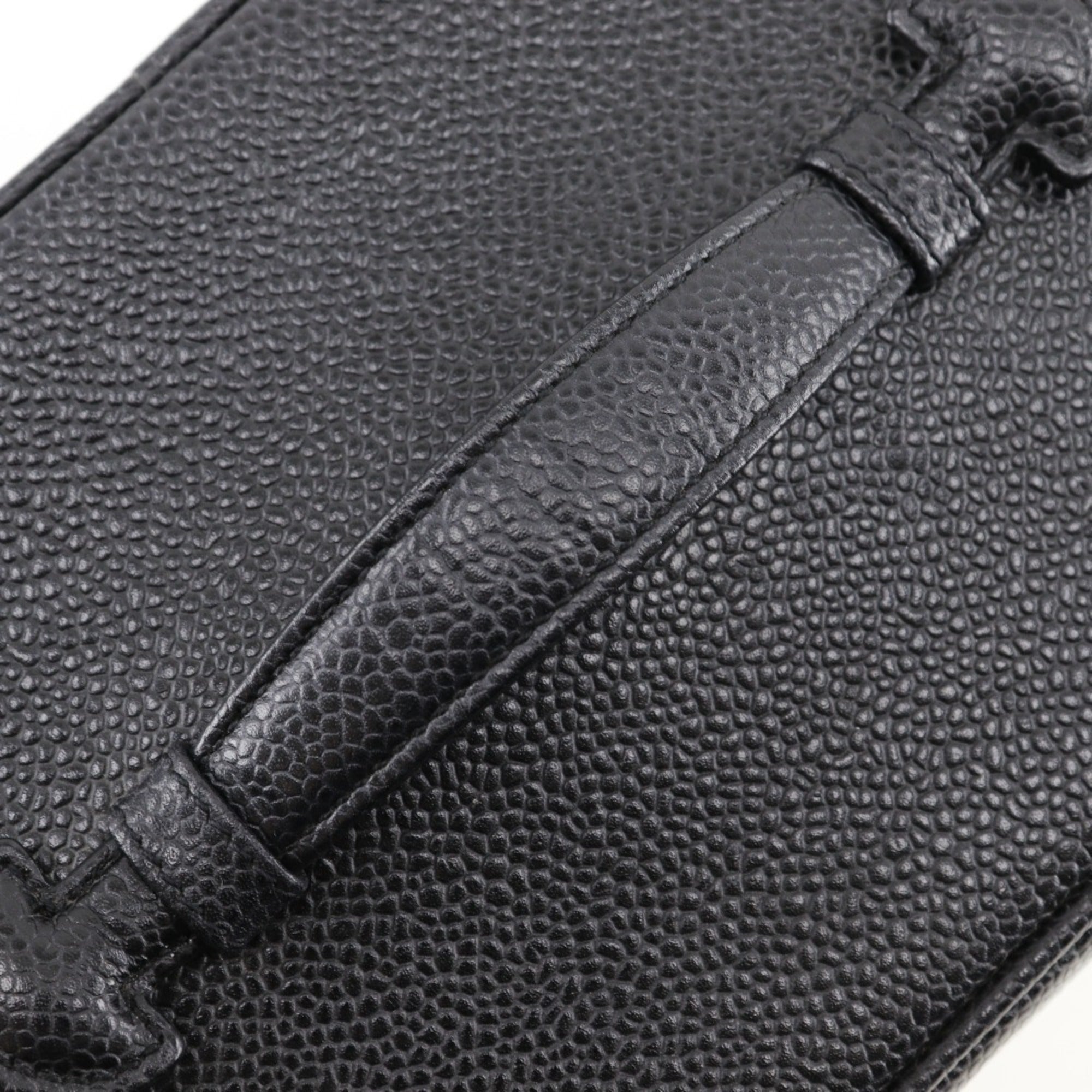 Chanel Black Caviar Leather Handbag Pouch (Pre-Owned)