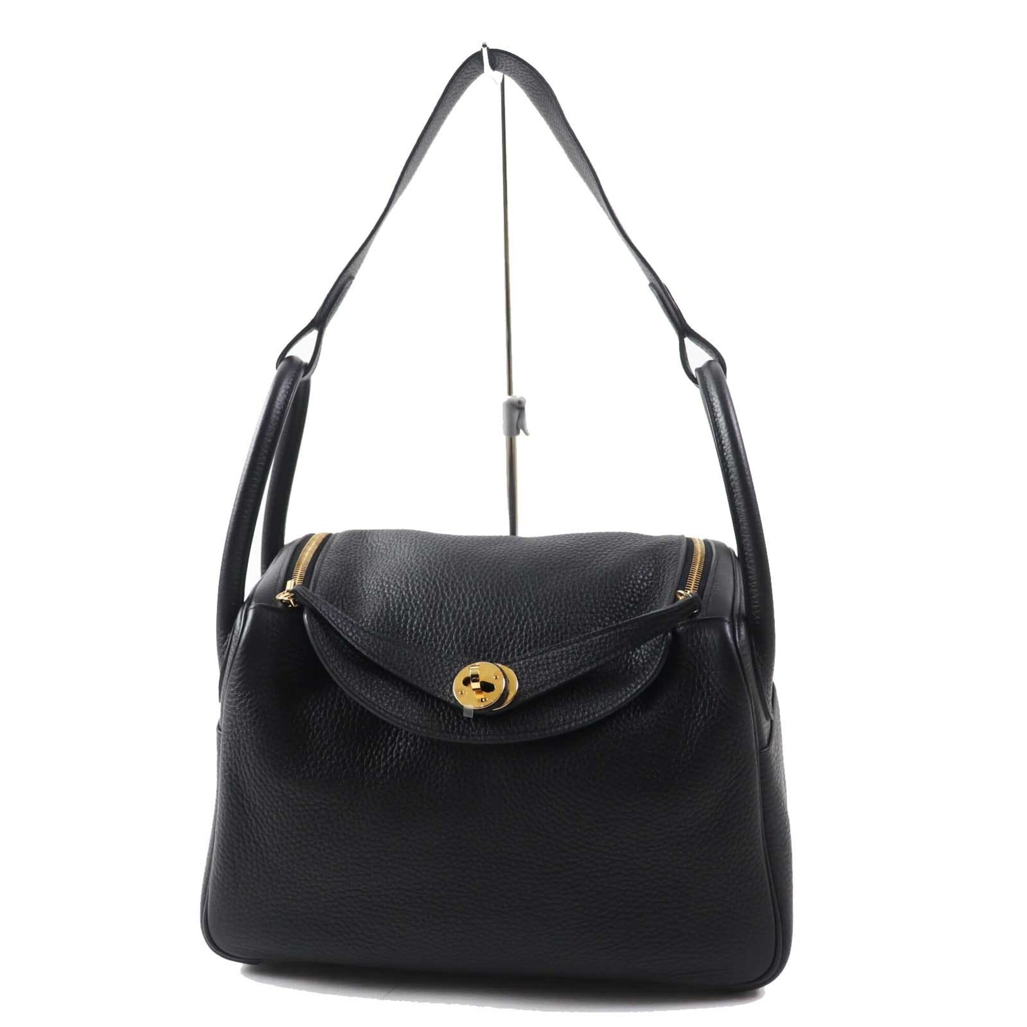 Hermes Lindy Black Taurillon Clemence Leather Shoulder Bag (Pre-Owned)