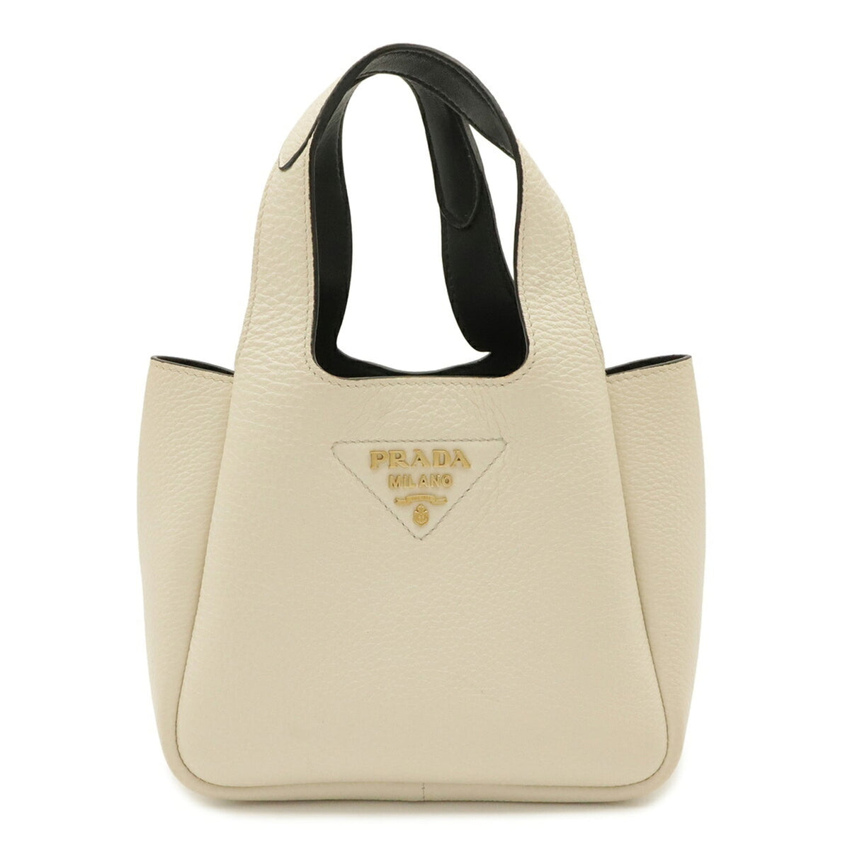 Prada White Leather Handbag Tote Bag (Pre-Owned)