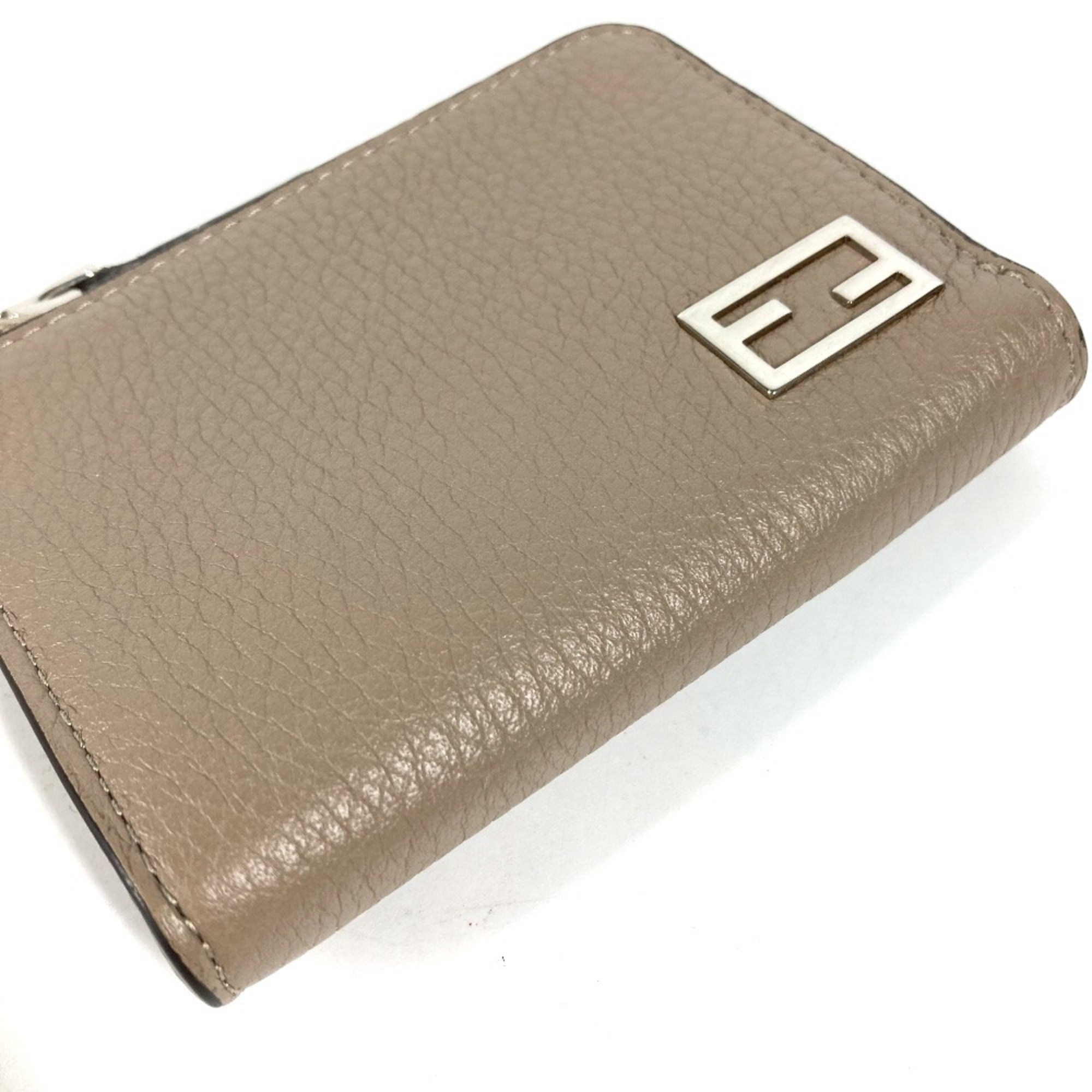 Fendi Beige Leather Coin Purse/Coin Case (Pre-Owned)