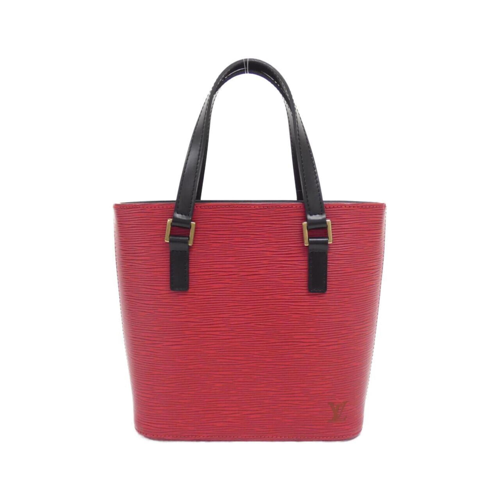 Louis Vuitton Black Red Color Leather Handbag (Pre-Owned)