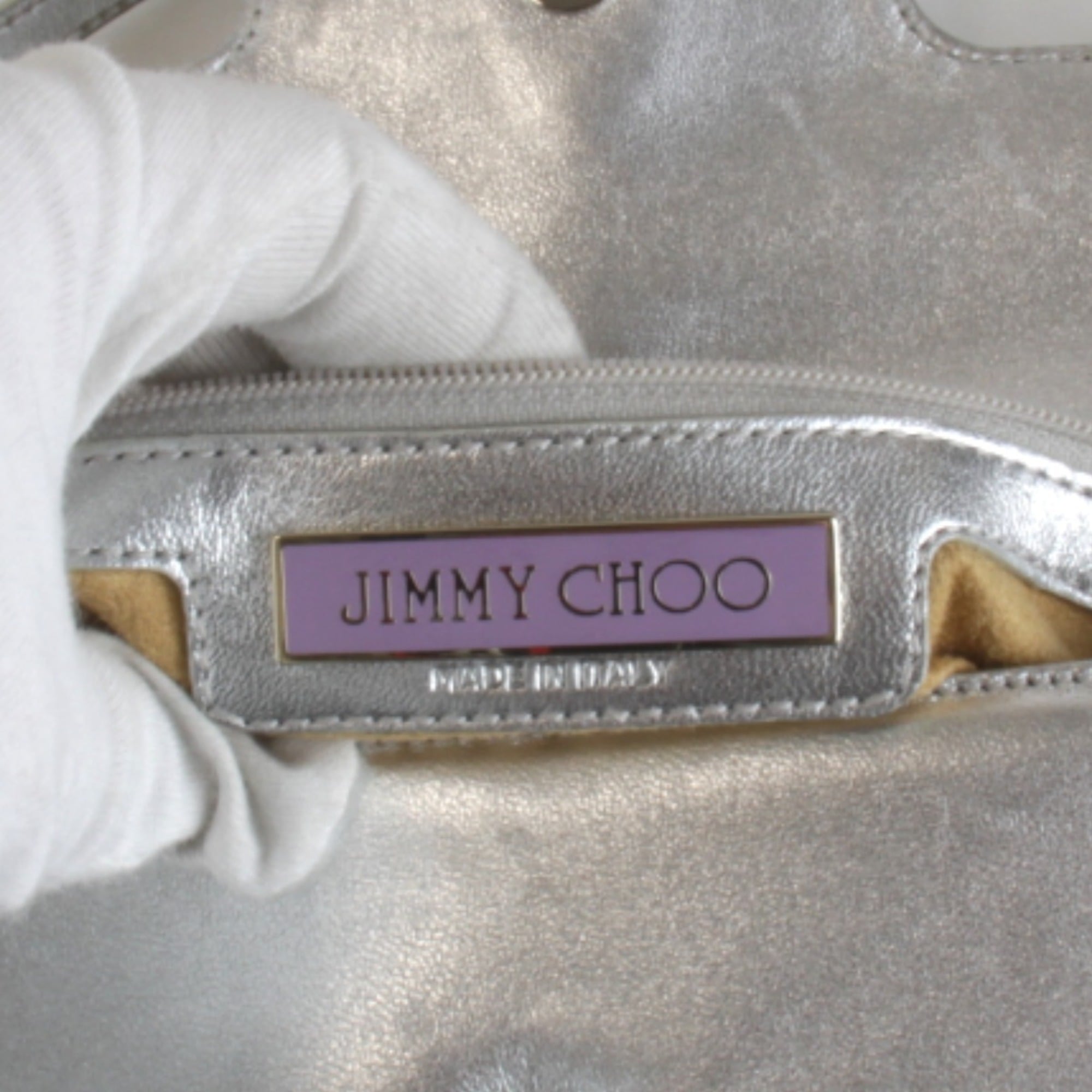 Jimmy Choo Silver Leather Handbag (Pre-Owned)
