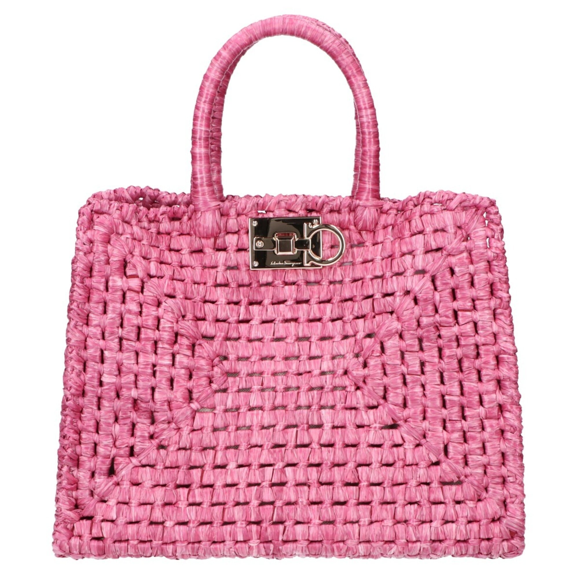 Salvatore Ferragamo Pink Raffia Handbag (Pre-Owned)