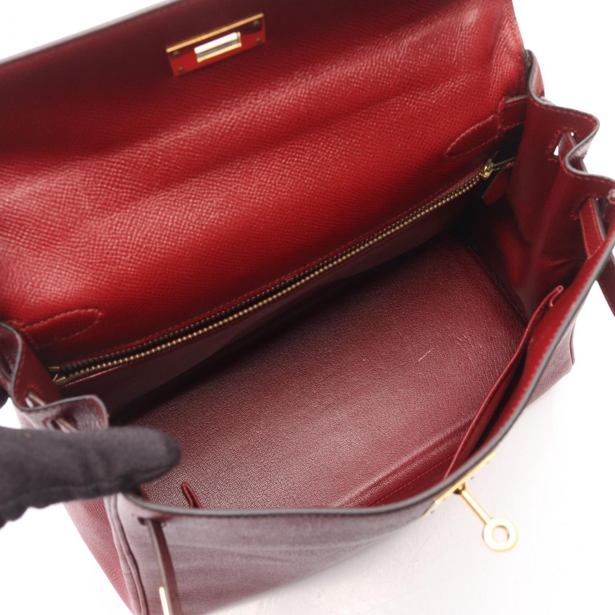 Hermes Bordeaux Courchevel Leather Handbag (Pre-Owned)
