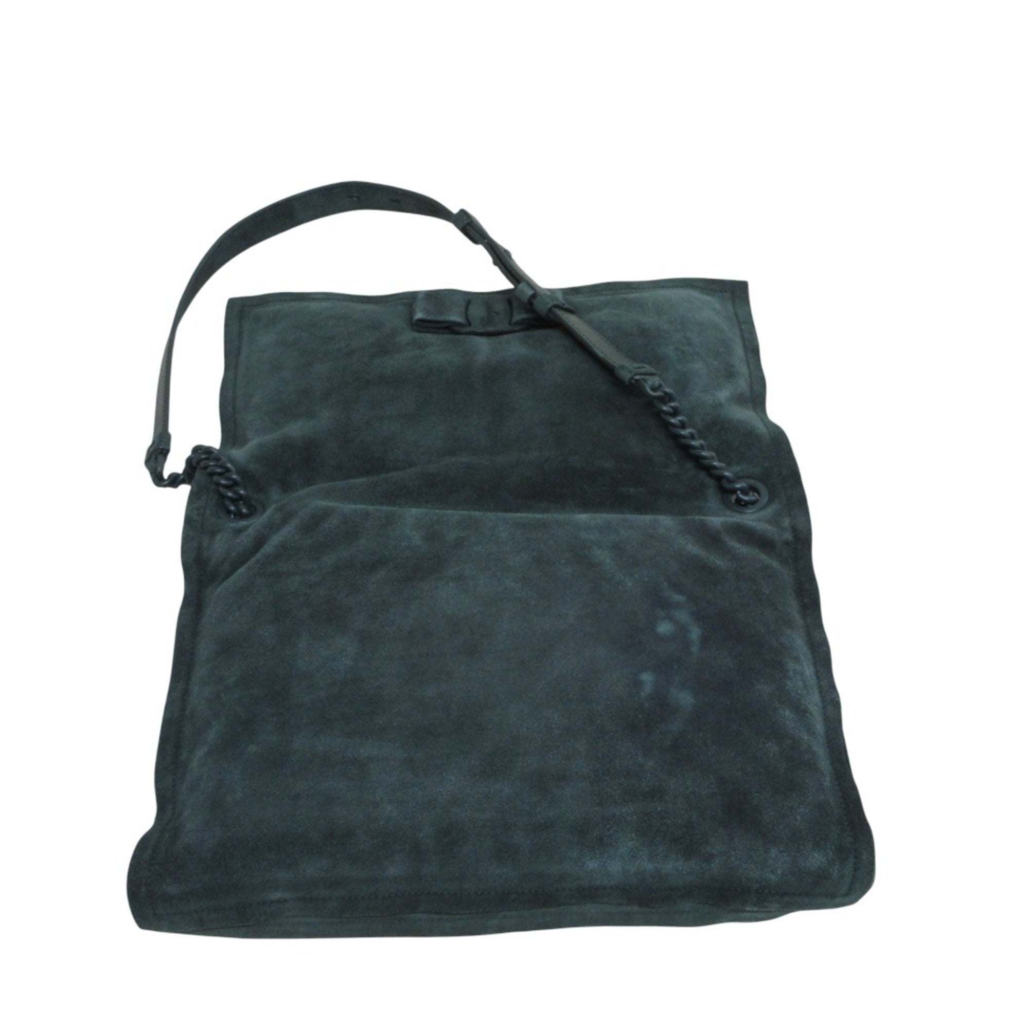 Salvatore Ferragamo Green Suede Shoulder Bag (Pre-Owned)